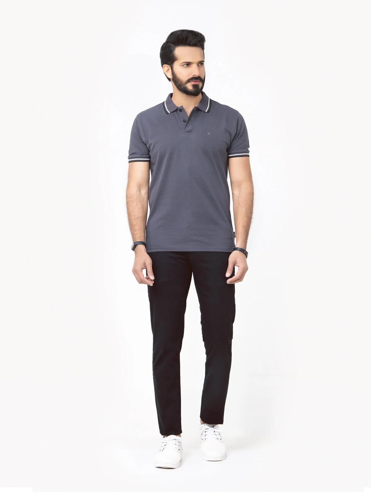 Men's Charcoal Polo Shirt - EMTPS22-009 - Image 2