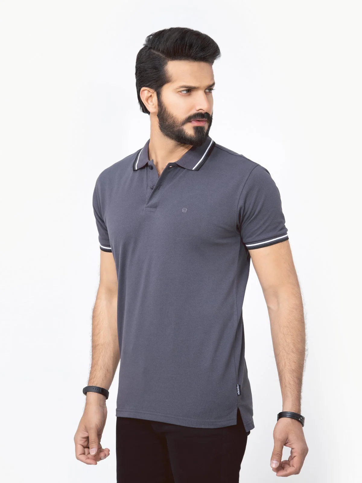 Men's Charcoal Polo Shirt - EMTPS22-009 - Image 3