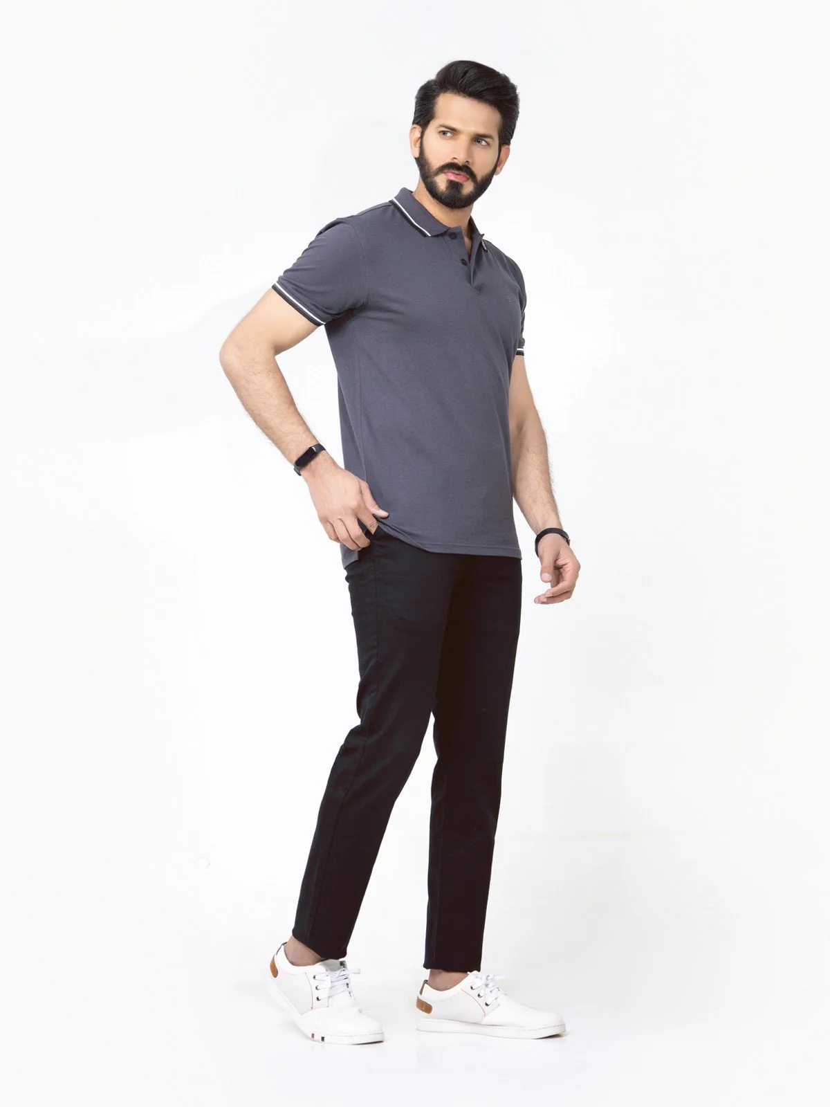 Men's Charcoal Polo Shirt - EMTPS22-009 - Image 4