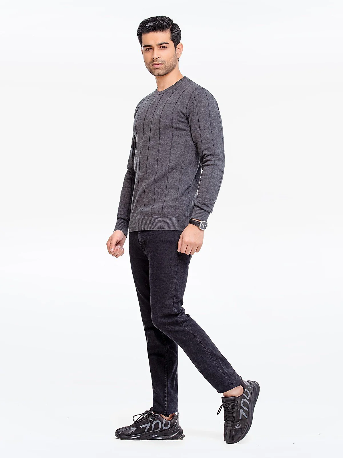 Men's Charcoal Sweater - EMTSWT23-005 - Image 3