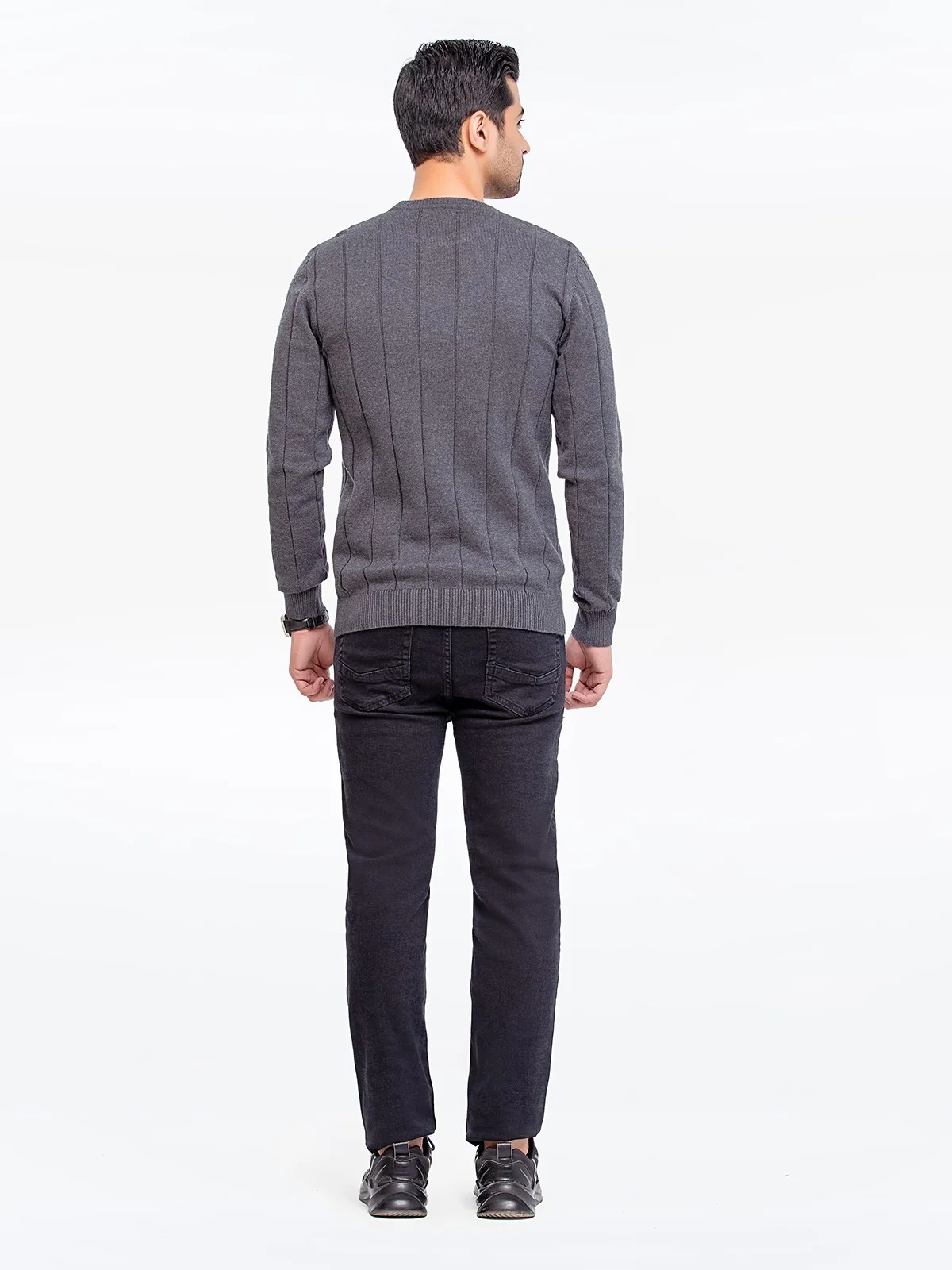 Men's Charcoal Sweater - EMTSWT23-005 - Image 4