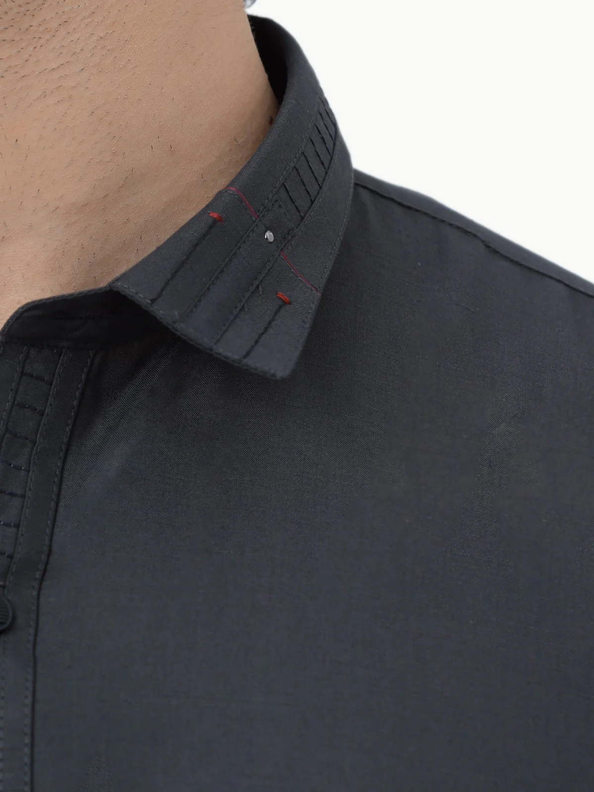 Men's Charcoal Shalwar Kameez - EMTSW23-99297 - Image 4