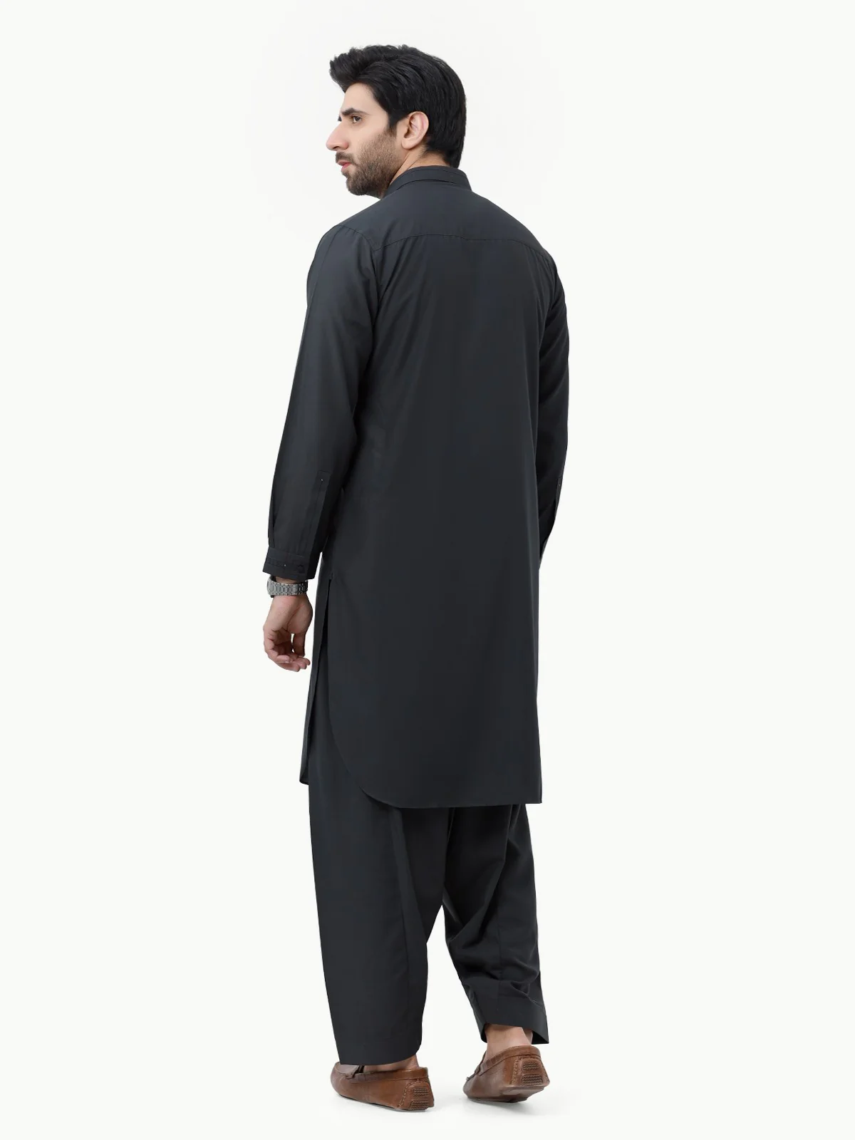 Men's Charcoal Shalwar Kameez - EMTSW23-99297 - Image 5
