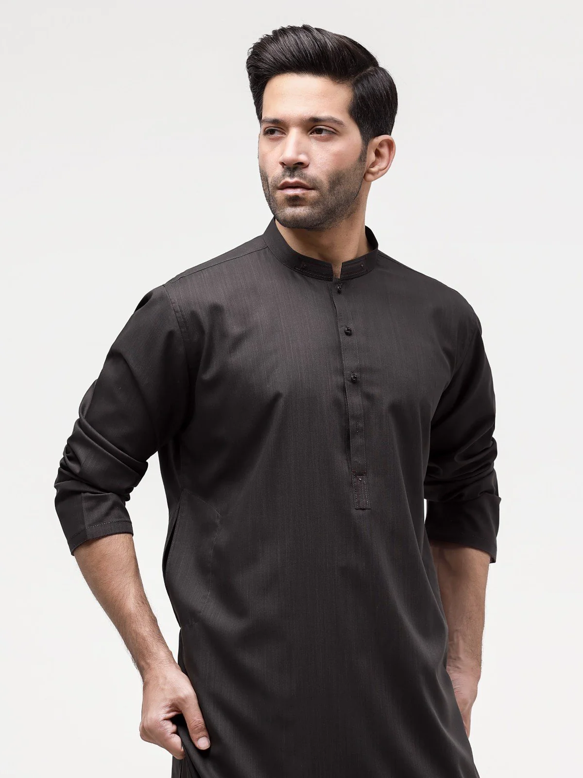 Men's Charcoal Shalwar Kameez - EMTSW23-99336 - Image 2