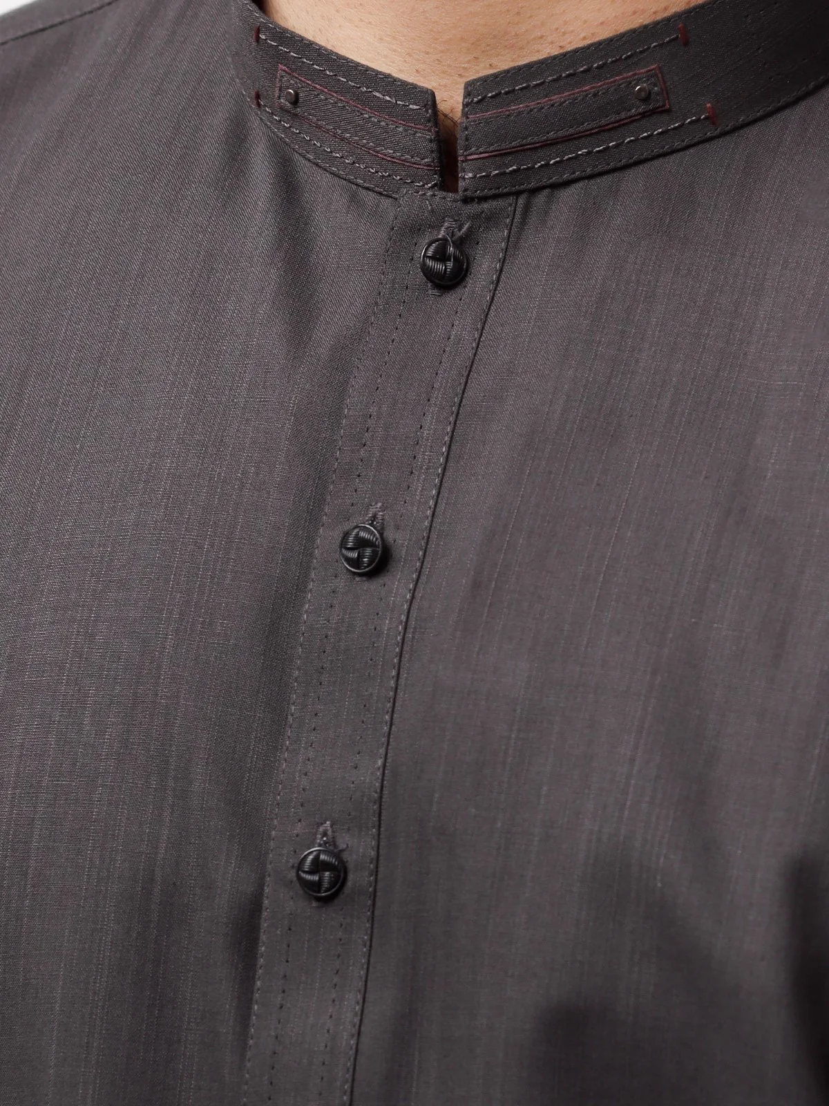 Men's Charcoal Shalwar Kameez - EMTSW23-99336 - Image 5