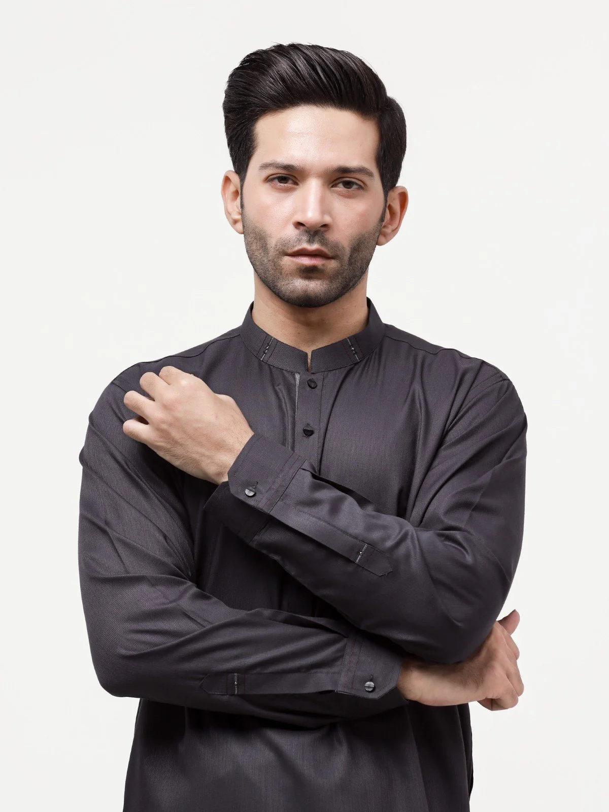 Men's Charcoal Shalwar Kameez - EMTSW23-99342 - Image 2