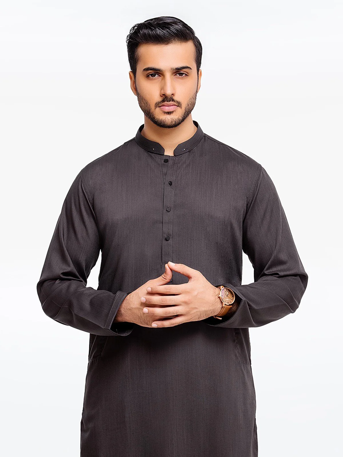 Men's Charcoal Shalwar Kameez - EMTSW23-99354 - Image 2