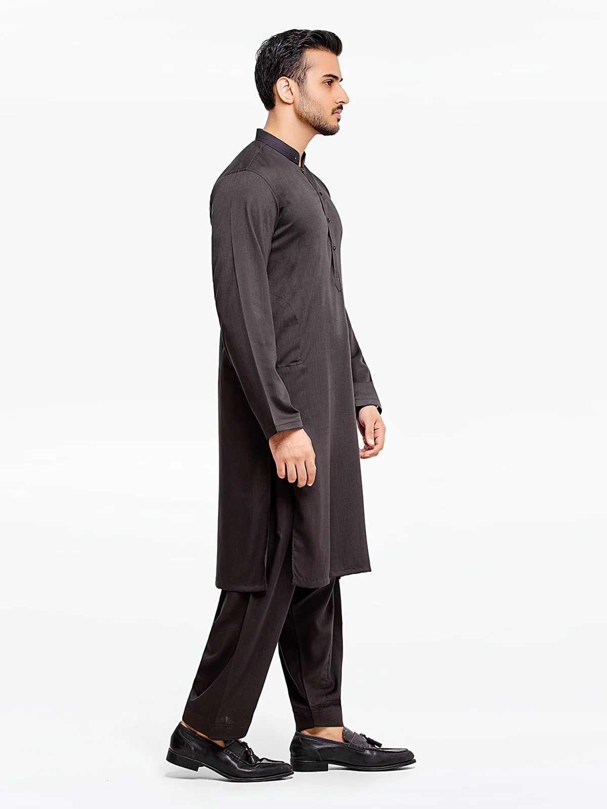 Men's Charcoal Shalwar Kameez - EMTSW23-99354 - Image 3