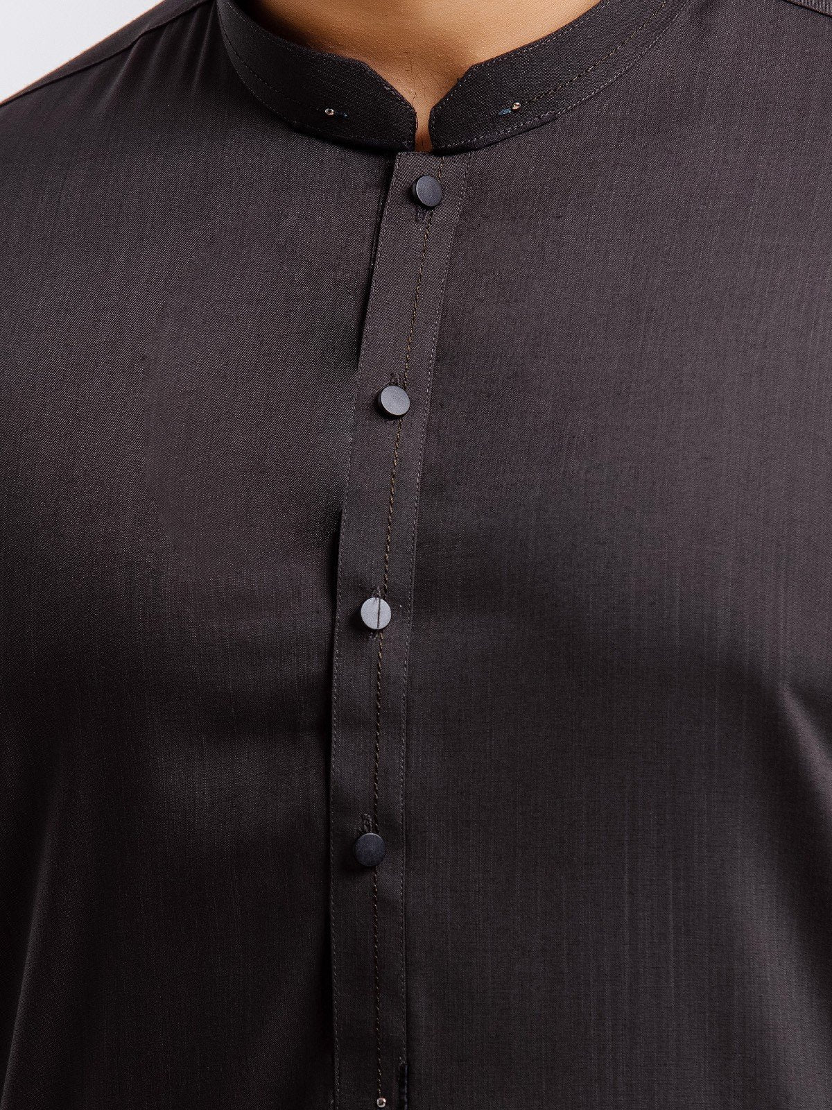 Men's Charcoal Shalwar Kameez - EMTSW23-99354 - Image 5