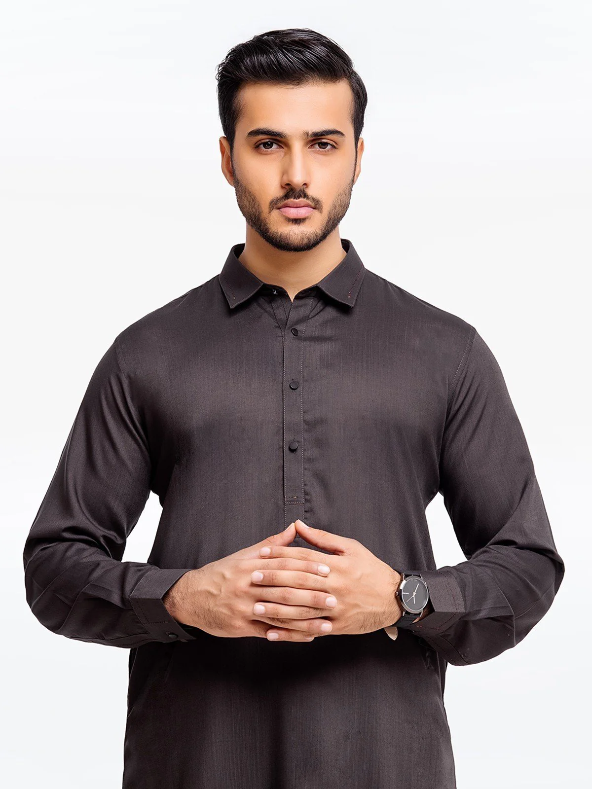 Men's Charcoal Shalwar Kameez - EMTSW23-99358 - Image 2