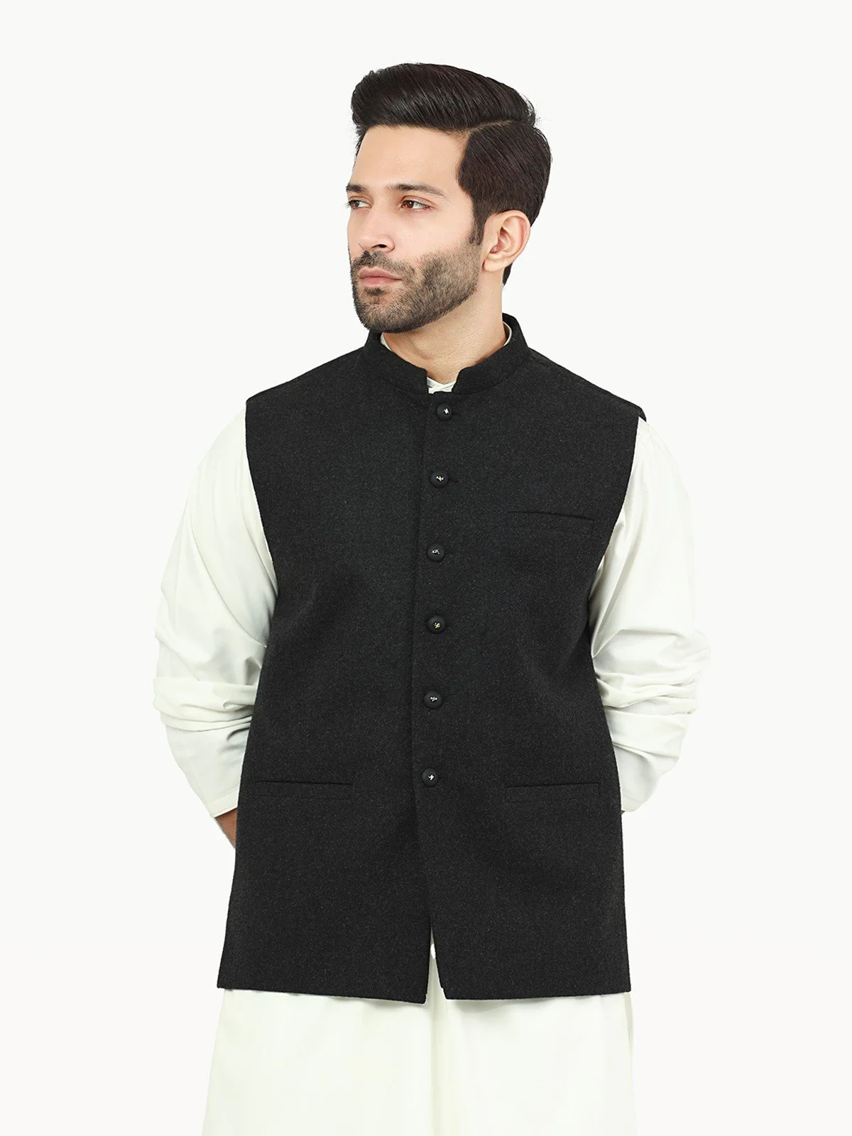 Men's Charcoal Waist Coat - EMTWC22-35824 - Image 2