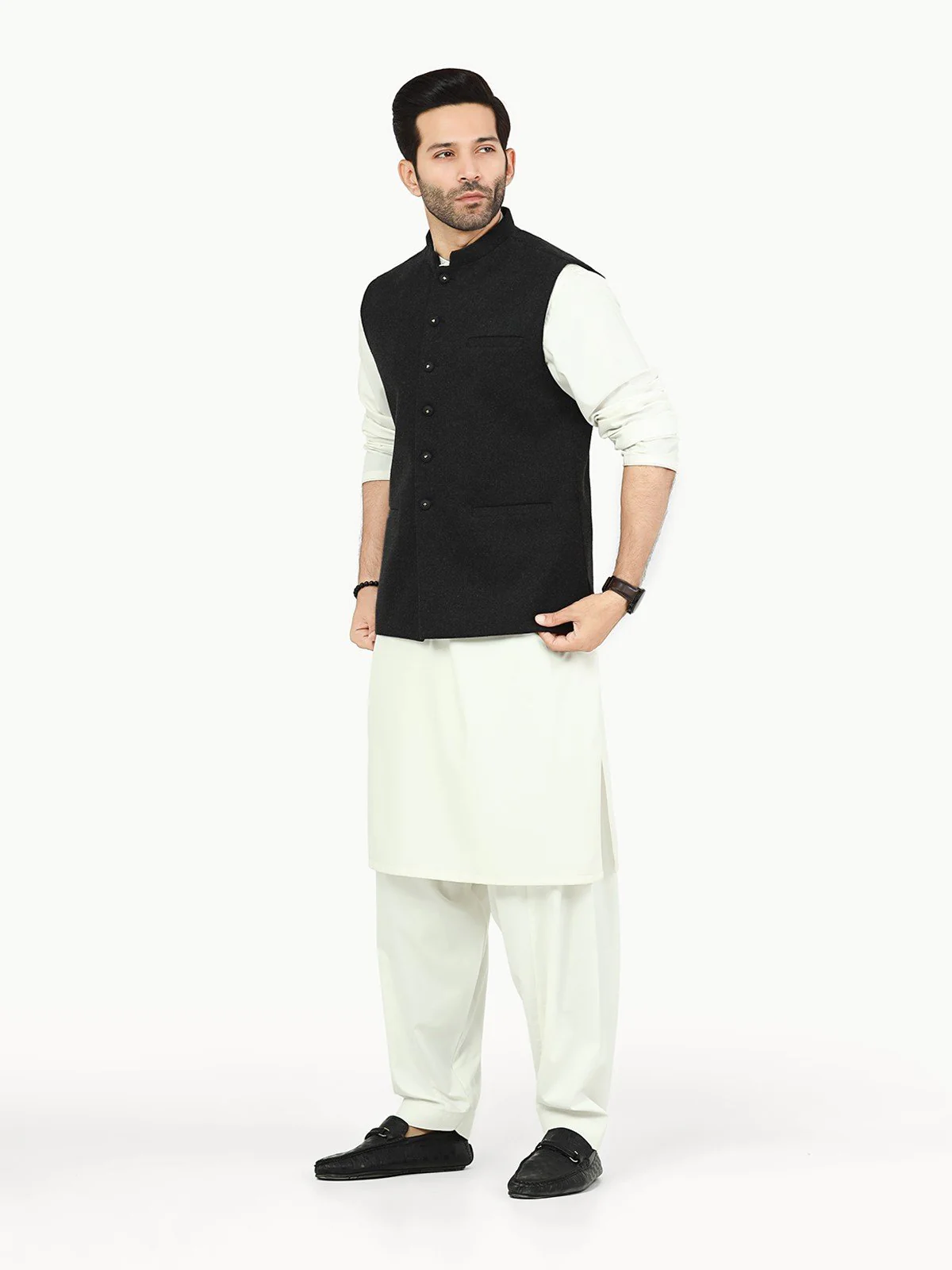Men's Charcoal Waist Coat - EMTWC22-35824 - Image 4