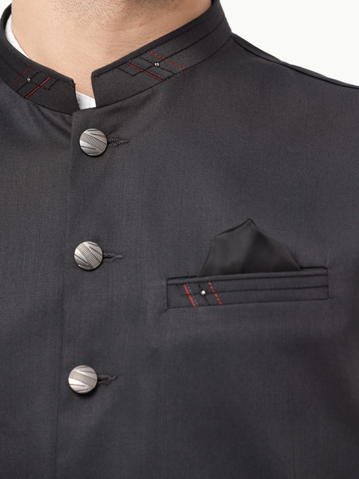 Men's Charcoal Waist Coat - EMTWC23-35852 - Image 3