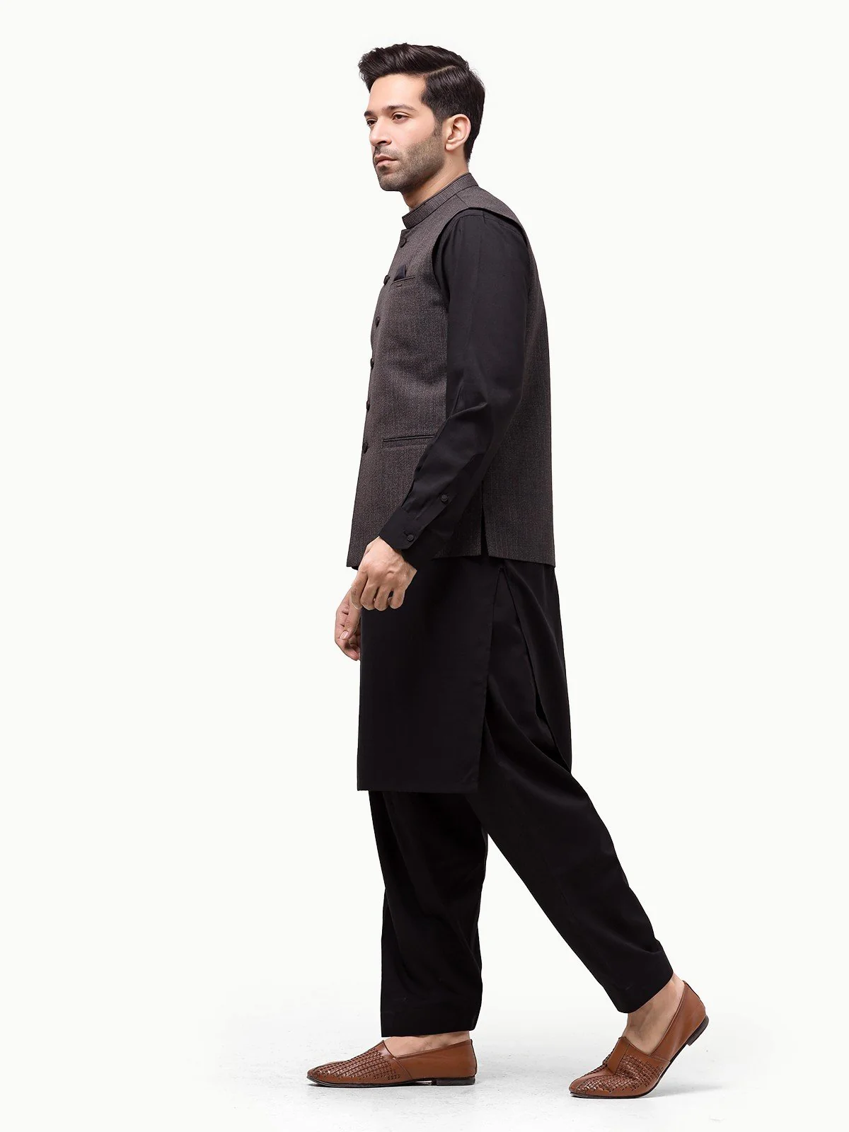 Men's Charcoal Waist Coat - EMTWC23-35859 - Image 3