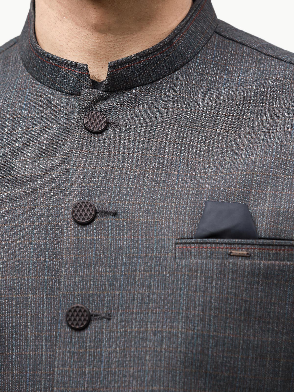 Men's Charcoal Waist Coat - EMTWC23-35859 - Image 4