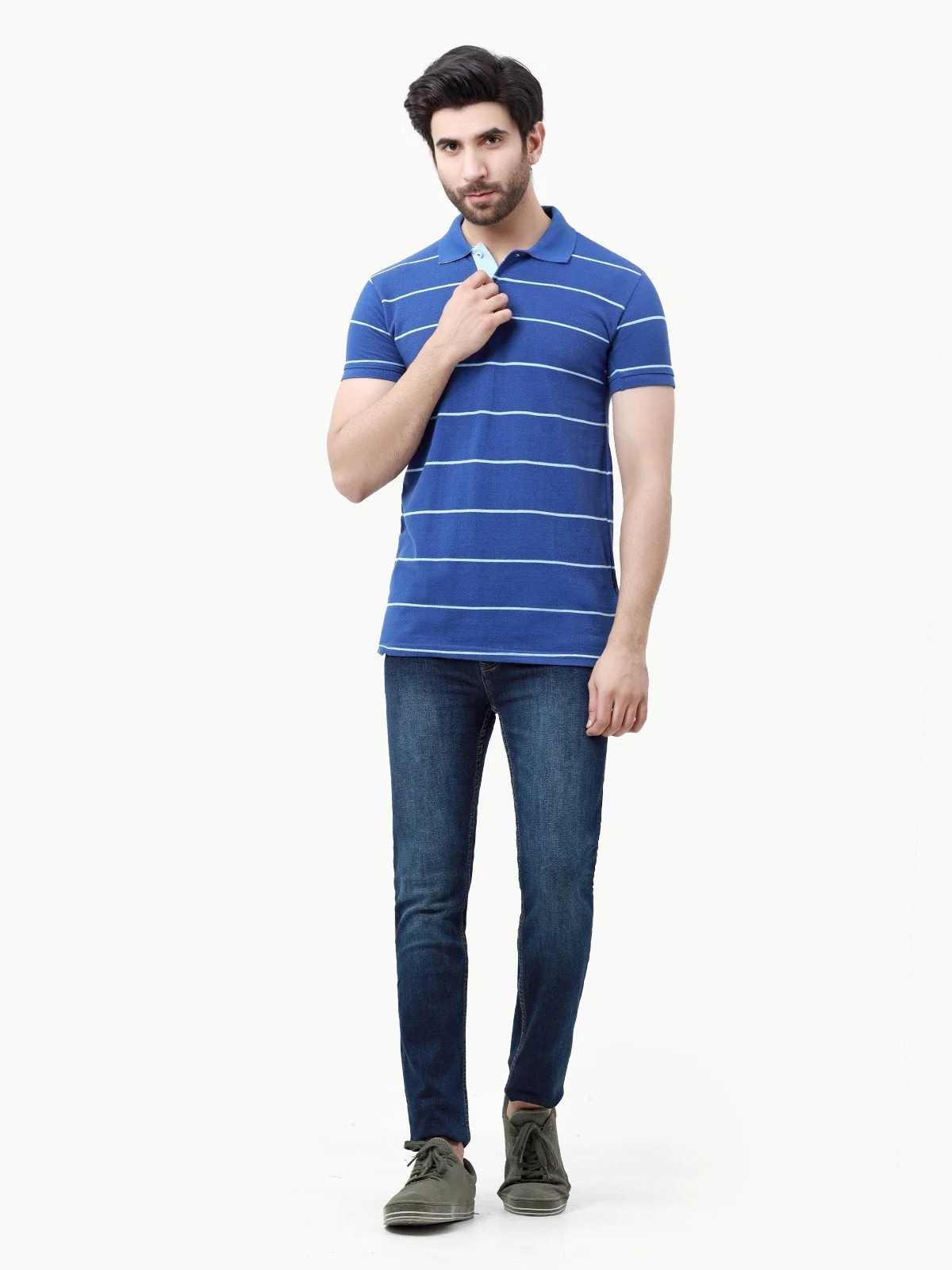 Men's Cobalt Blue Polo Shirt - EMTPS22-016 - Image 2
