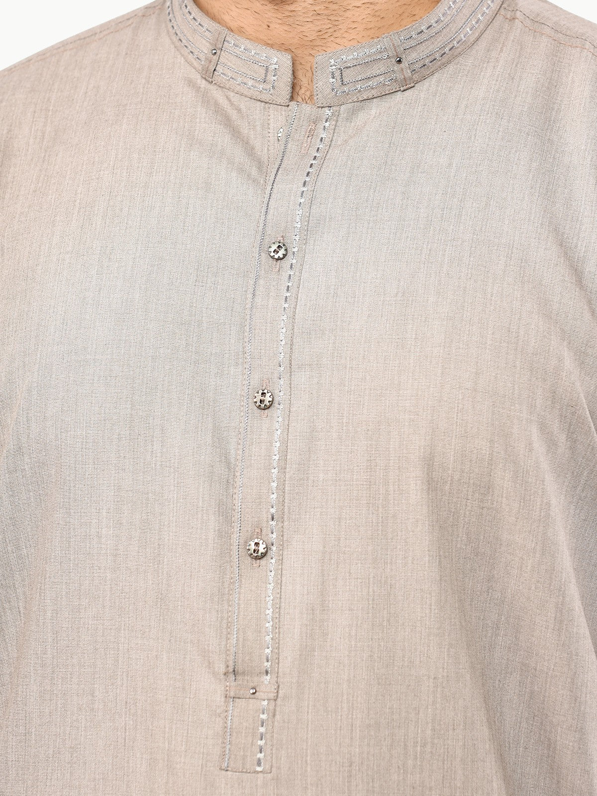 Men's Coffee Shalwar Kameez - EMTKS22S-40973 - Image 4