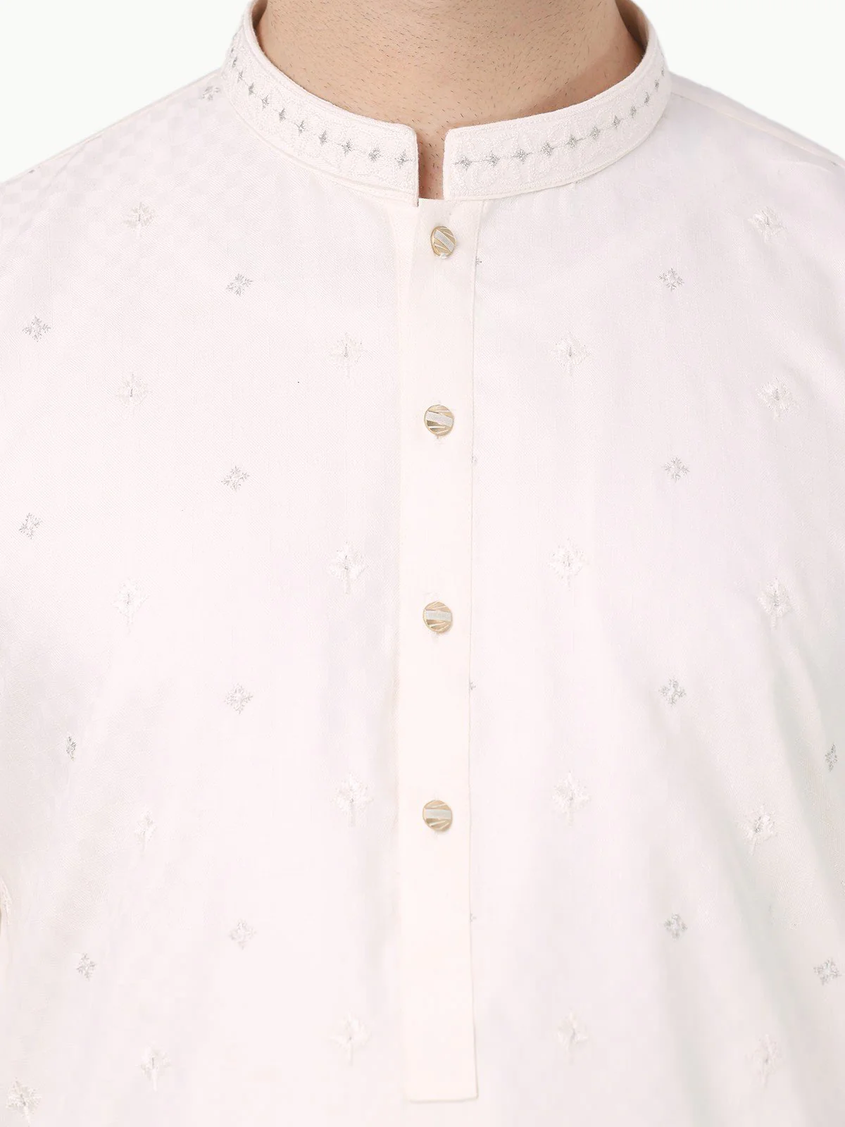 Men's Cream Kurta Ceremonial - EMTKC22S-067 - Image 4