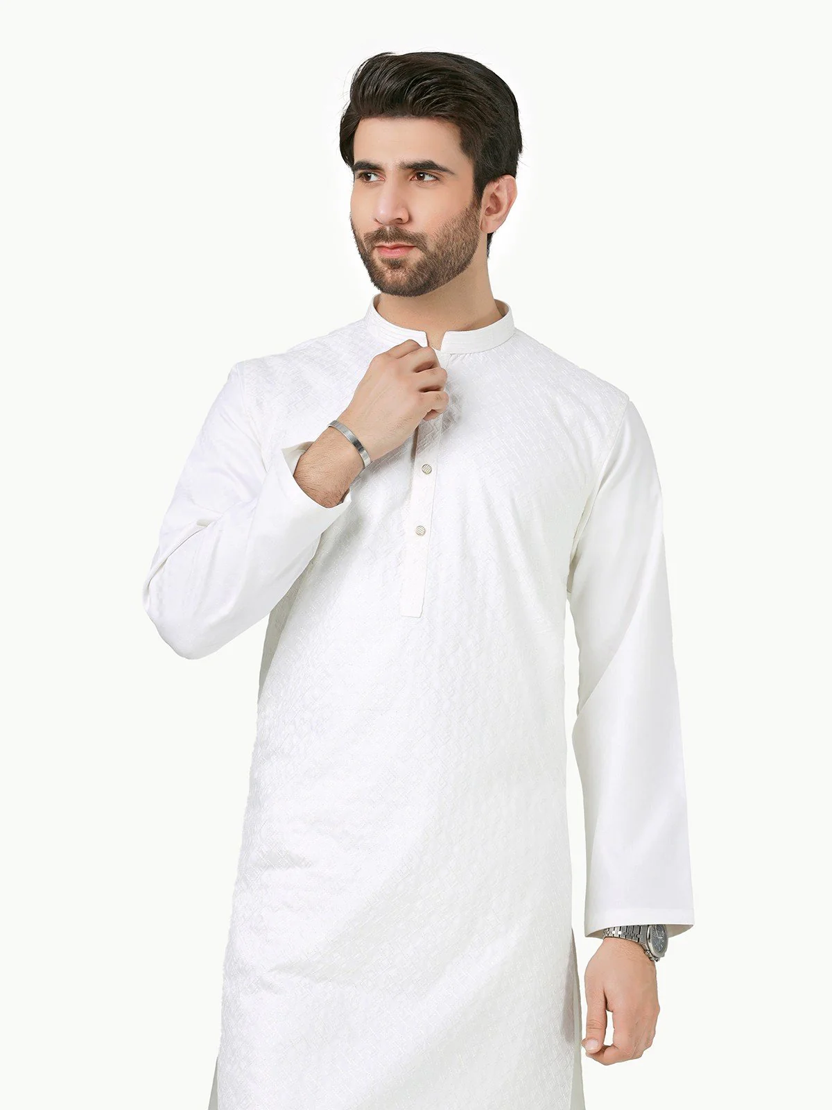 Men's Cream Kurta Ceremonial - EMTKC22S-068 - Image 2