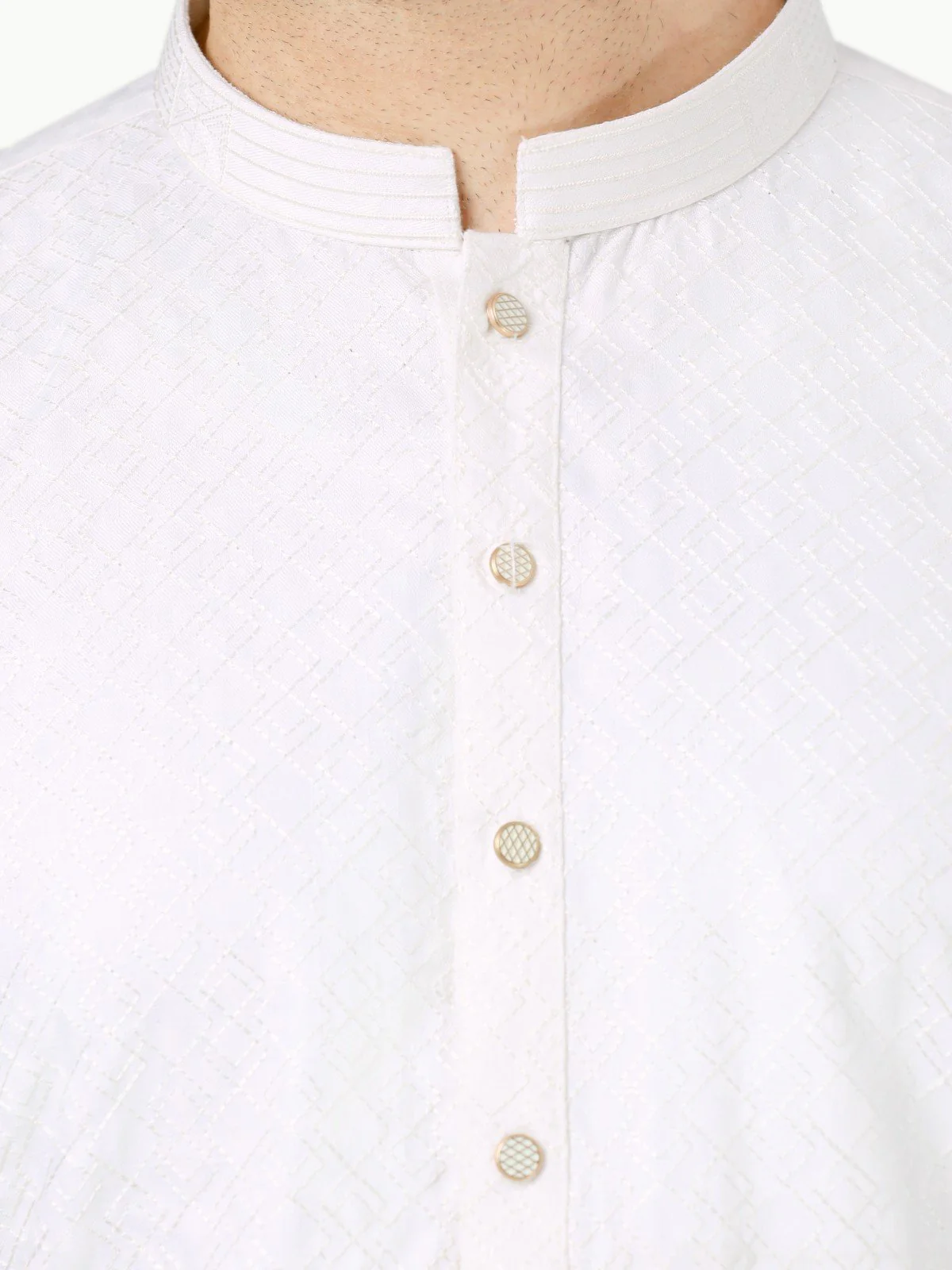 Men's Cream Kurta Ceremonial - EMTKC22S-068 - Image 4
