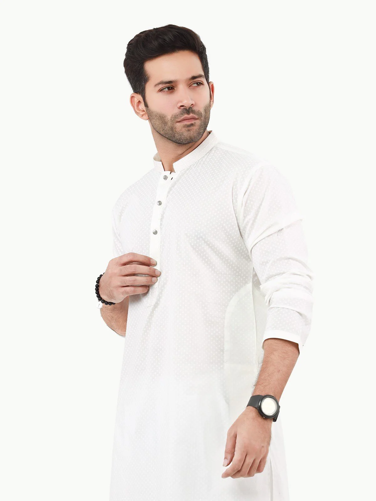 Men's Cream Kurta - EMTK22S-99226 - Image 4