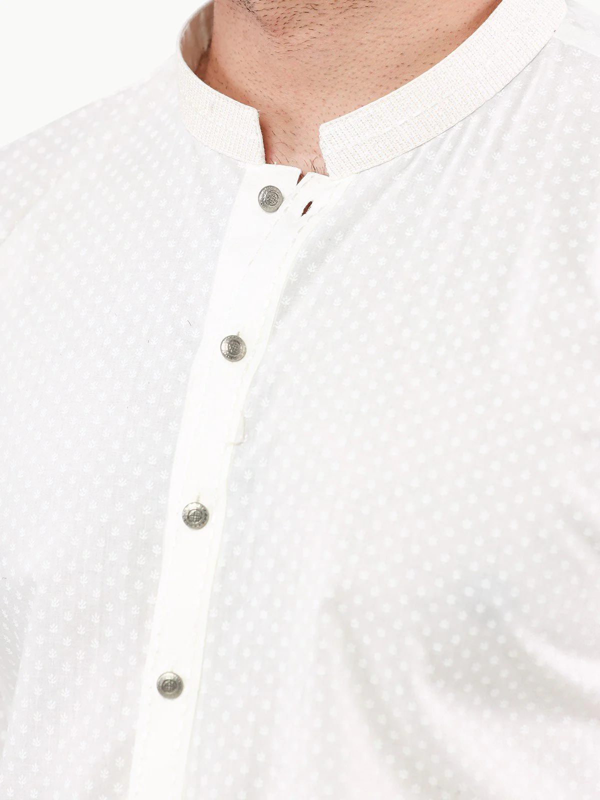 Men's Cream Kurta - EMTK22S-99226 - Image 5