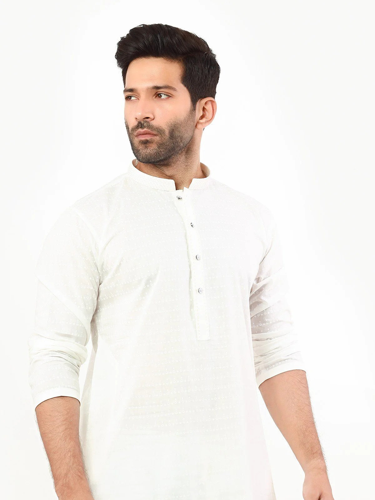 Men's Cream Kurta - EMTK22S-99228 - Image 2