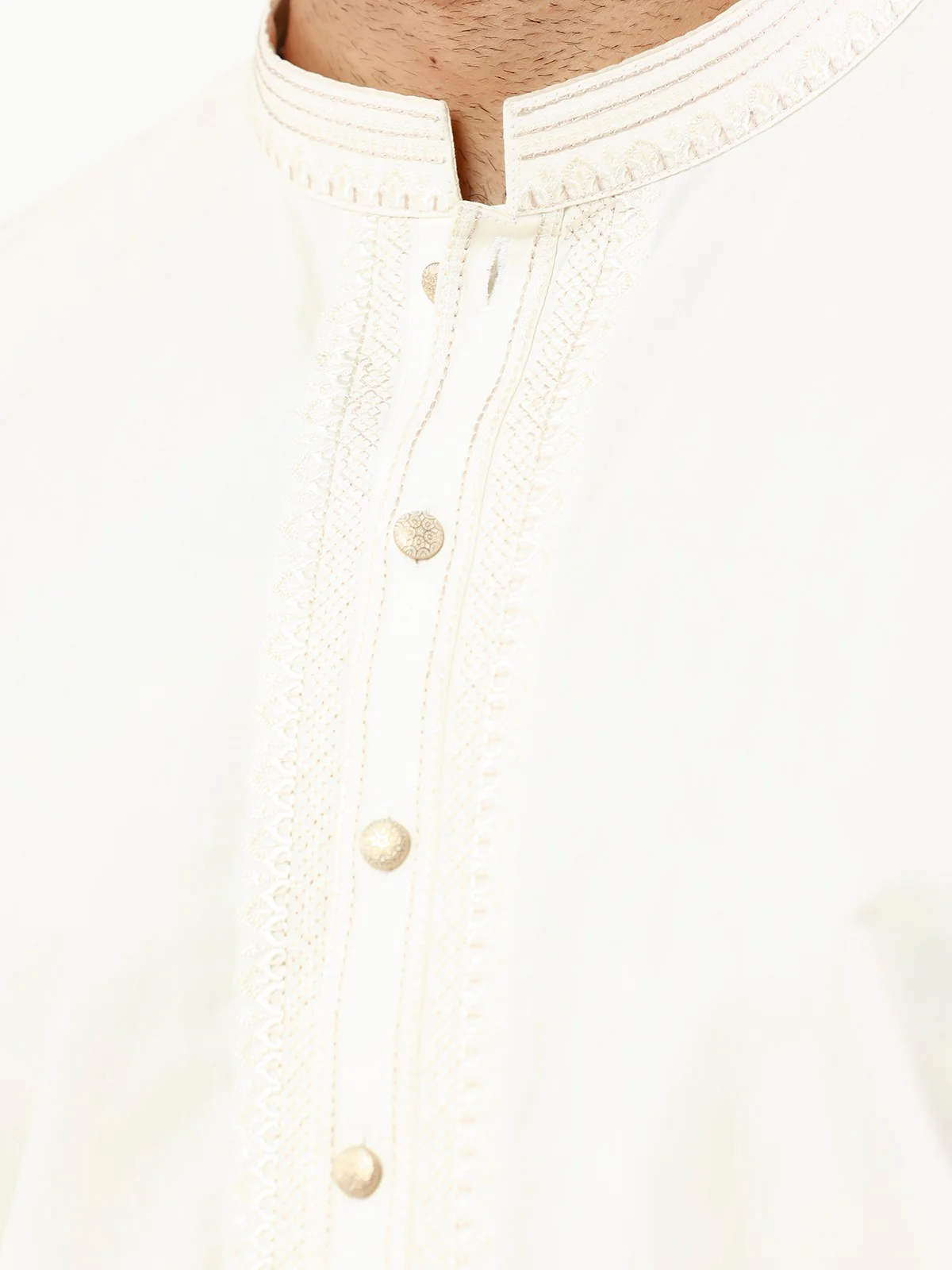 Men's Cream Shalwar Kameez - EMTKS22-40970 - Image 4