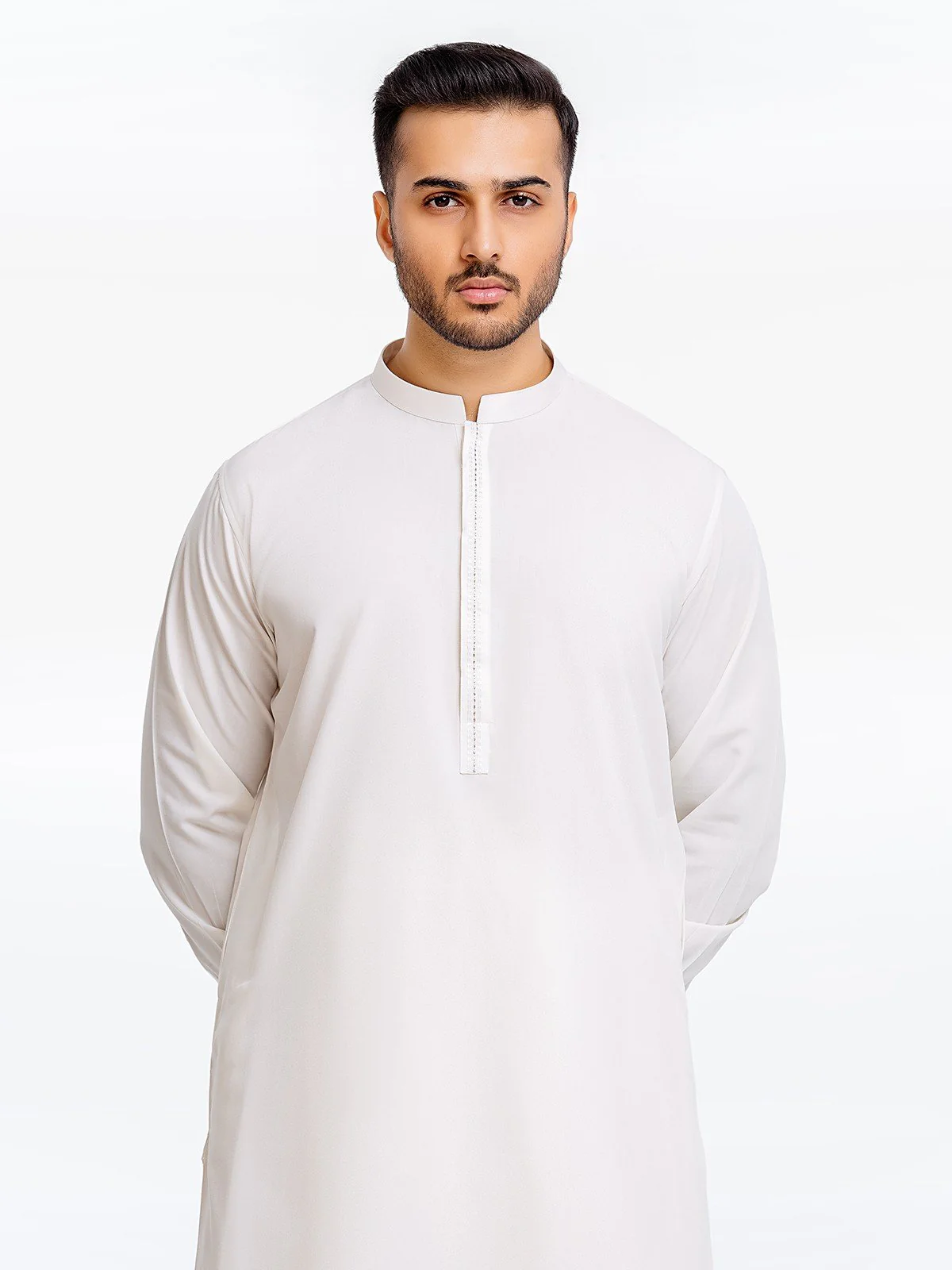 Men's Cream Shalwar Kameez - EMTKS23-41027 - Image 2