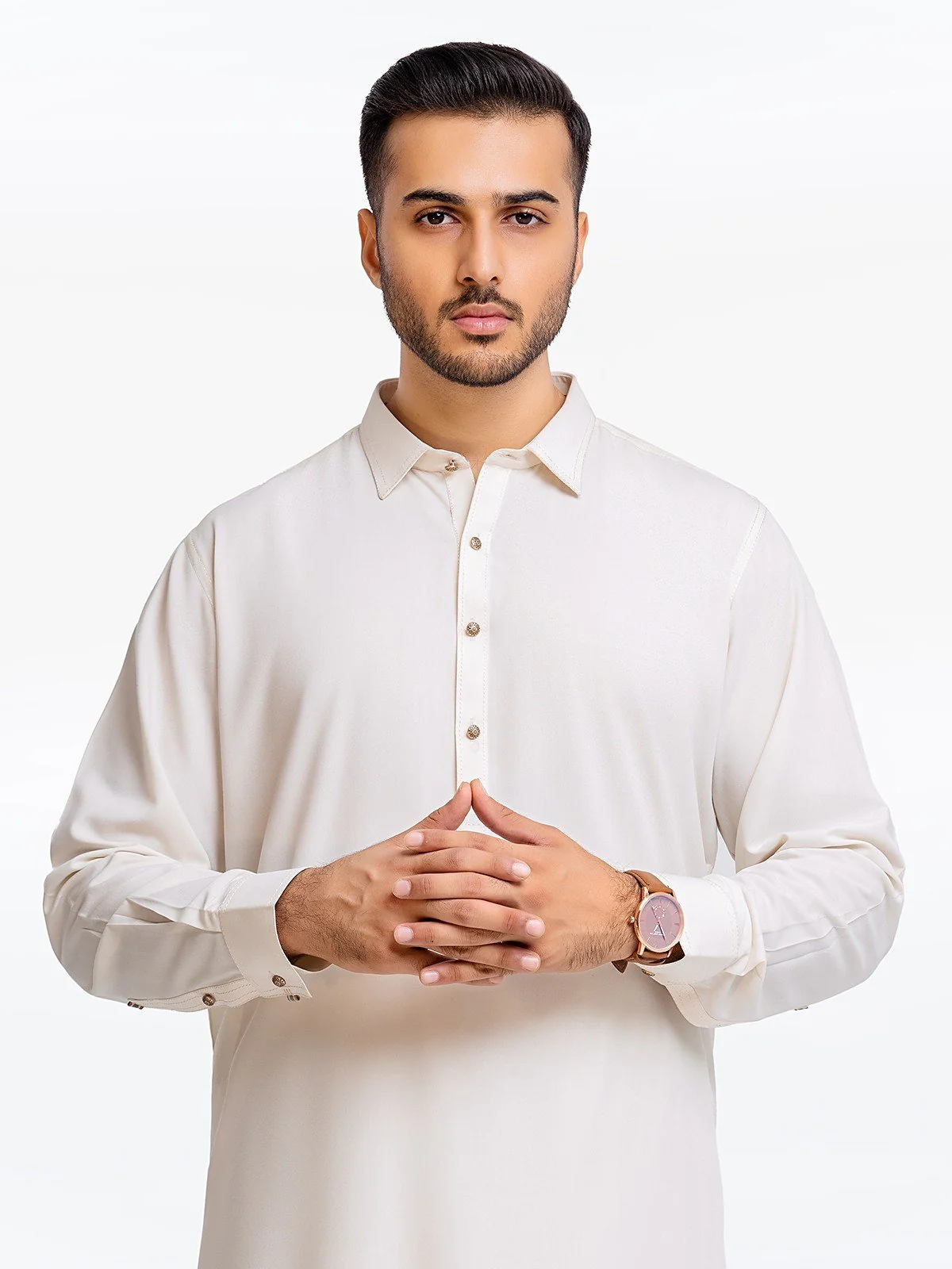 Men's Cream Shalwar Kameez - EMTSW23-99365 - Image 2
