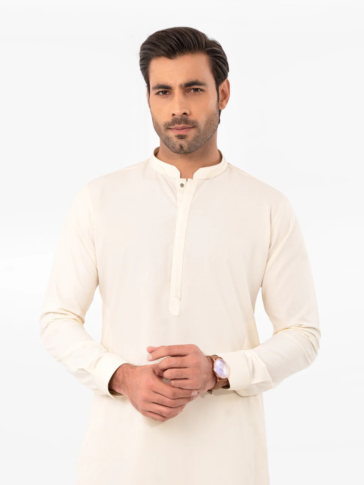 Men's Cream Shalwar Kameez - EMTSW23-99381 - Image 2