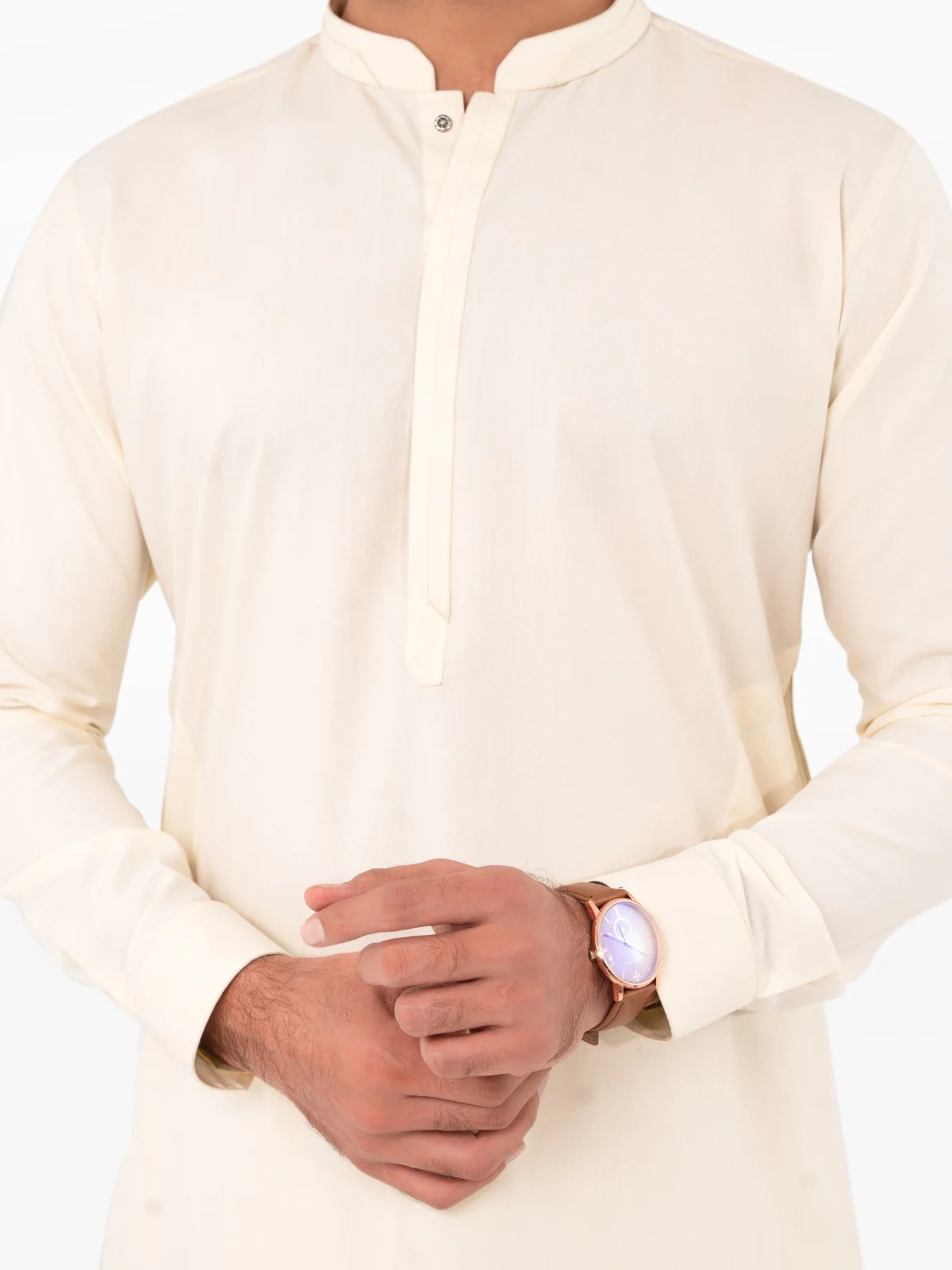 Men's Cream Shalwar Kameez - EMTSW23-99381 - Image 4