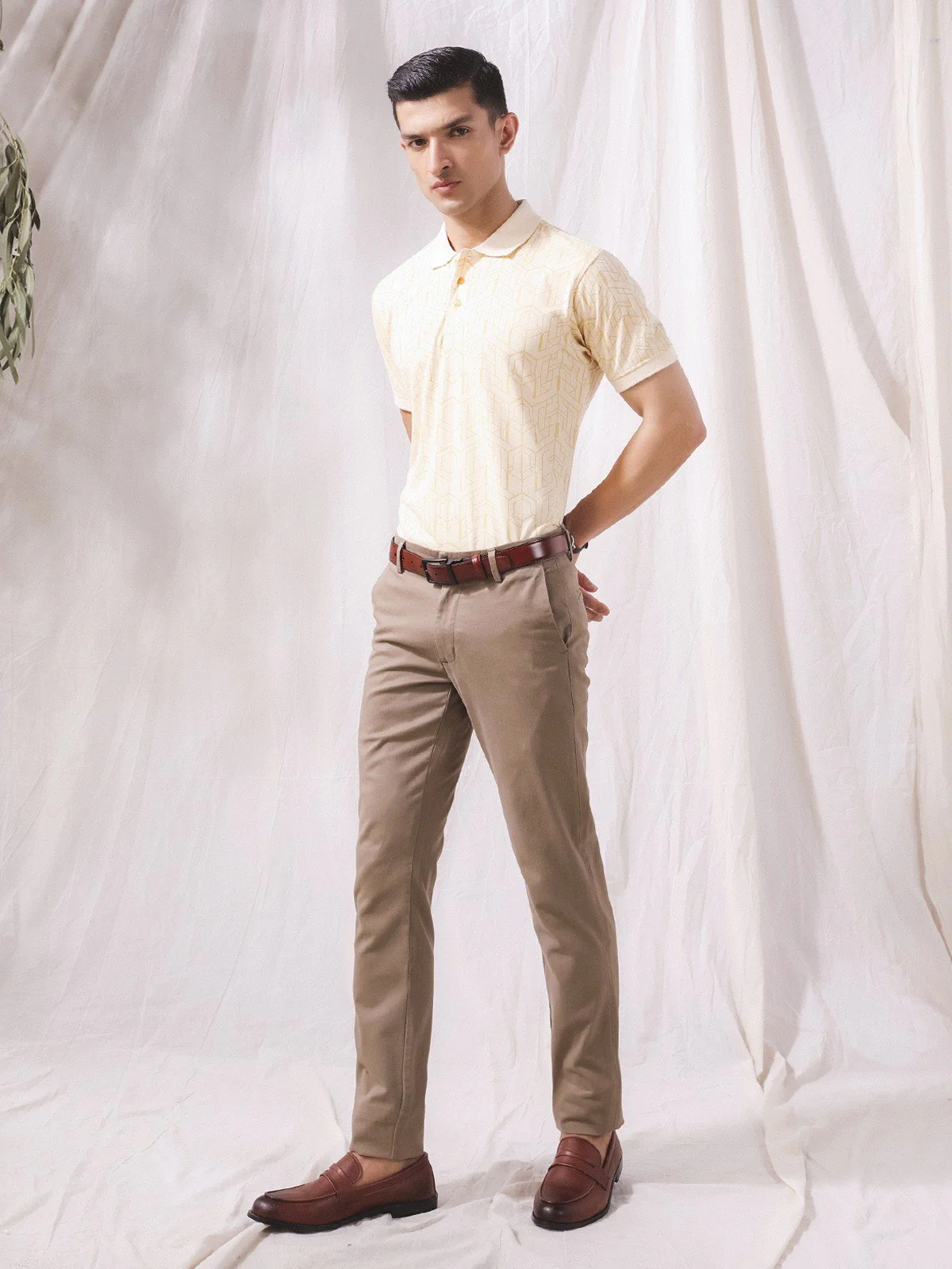 Men's Cream Polo Shirt - EMTPS23-041 - Image 2