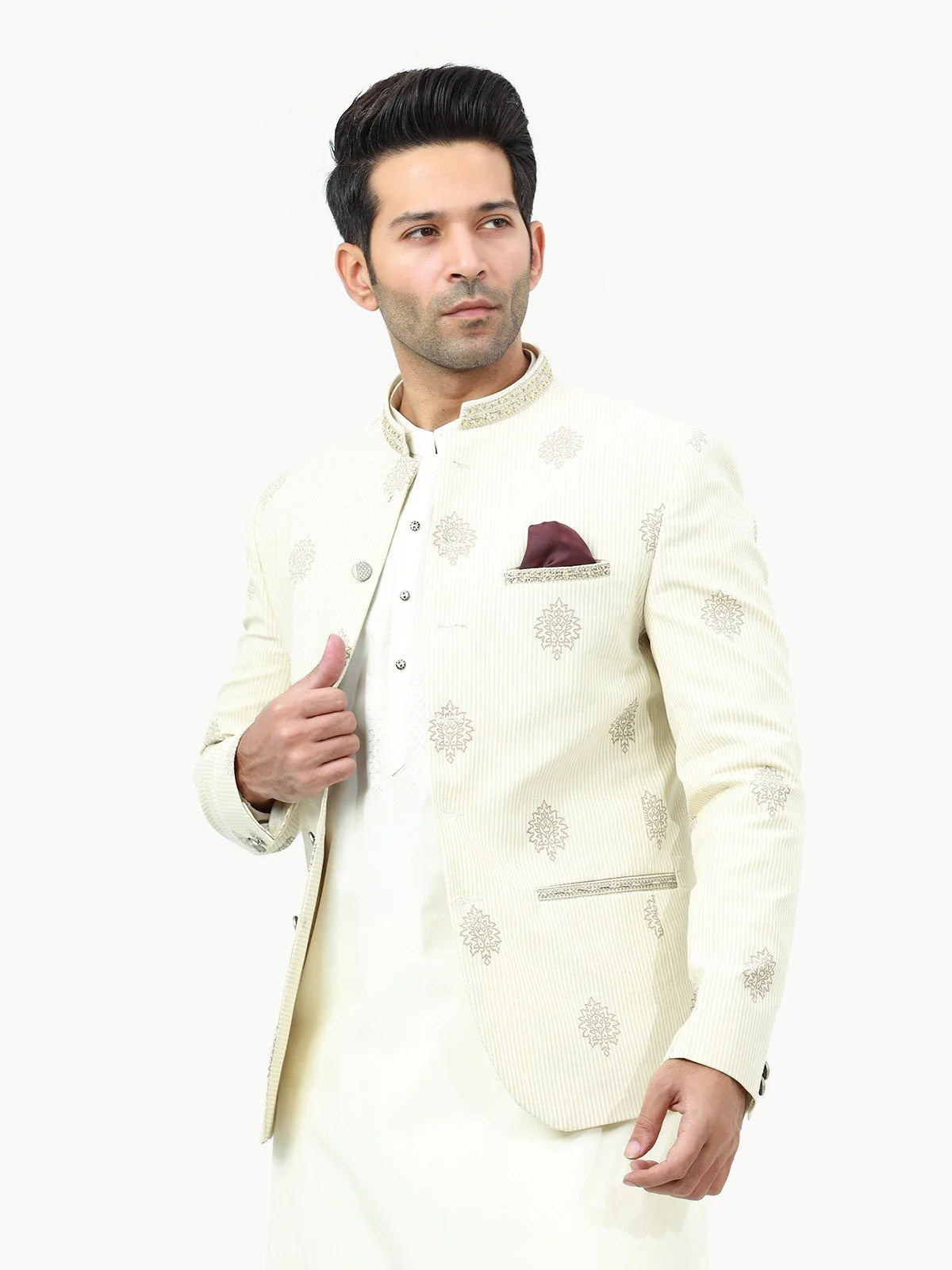 Men's Cream Prince Suit - EMTPCS22-004 - Image 2