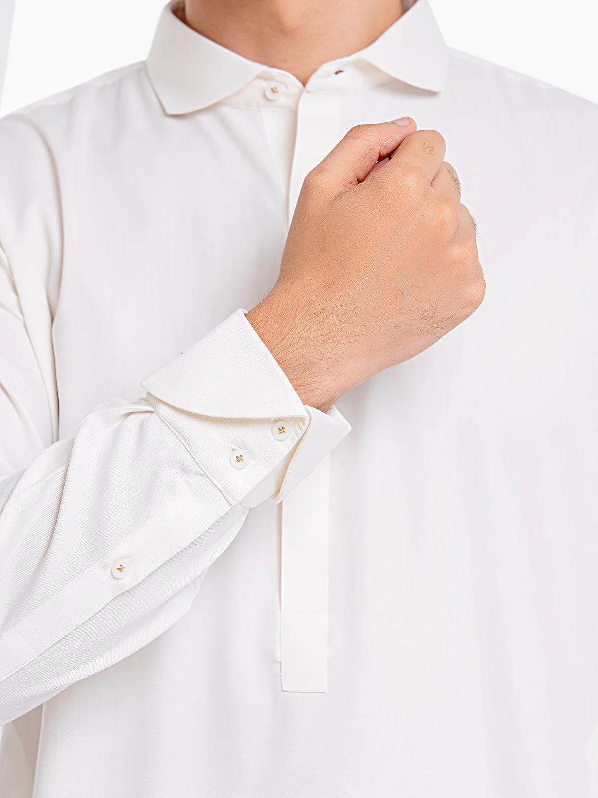 Men's Cream Shalwar Kameez - EMTSWP23-99366 - Image 5