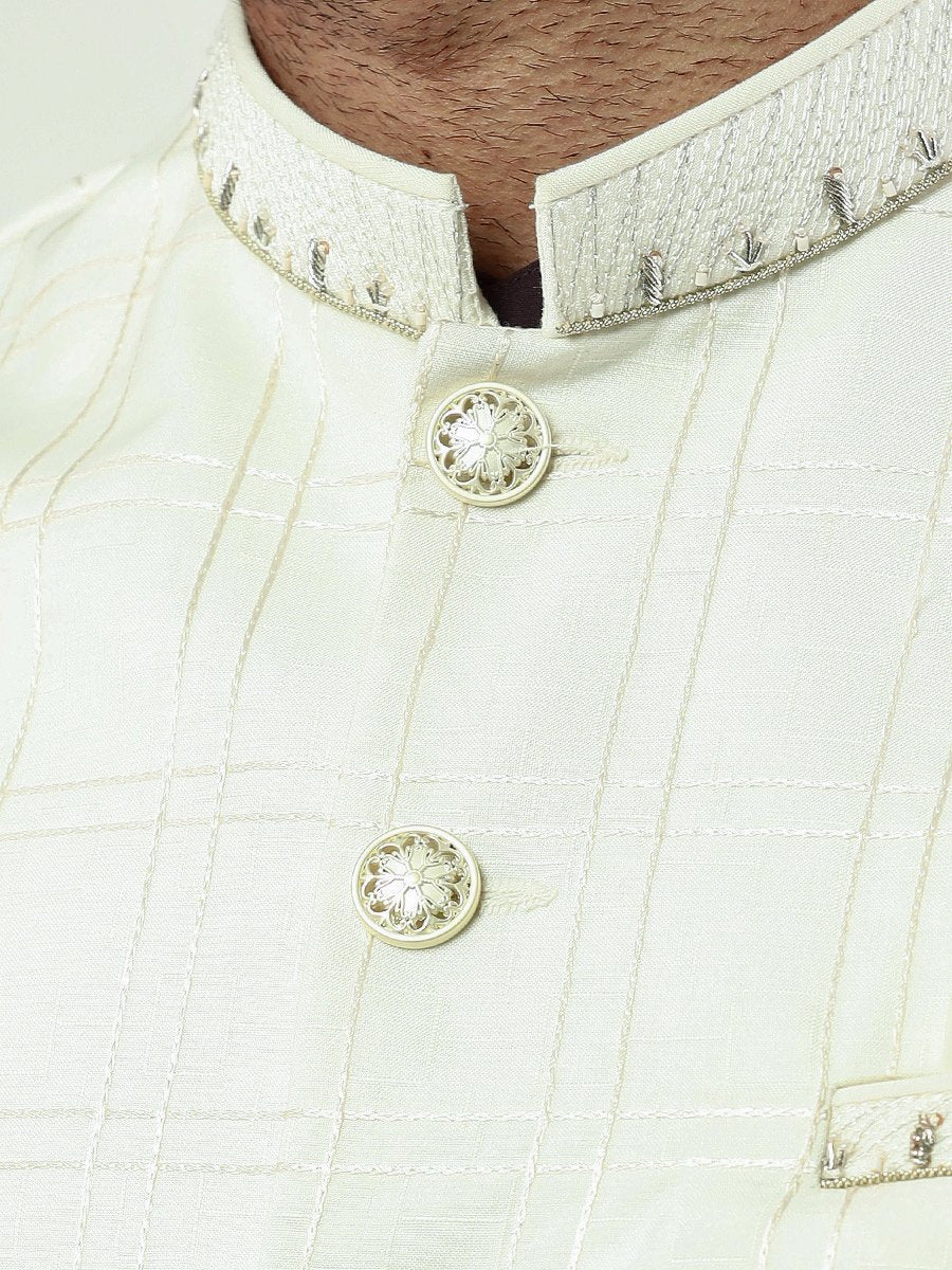 Men's Cream Waist Coat Ceremonial - EMTWCC22-102 - Image 3