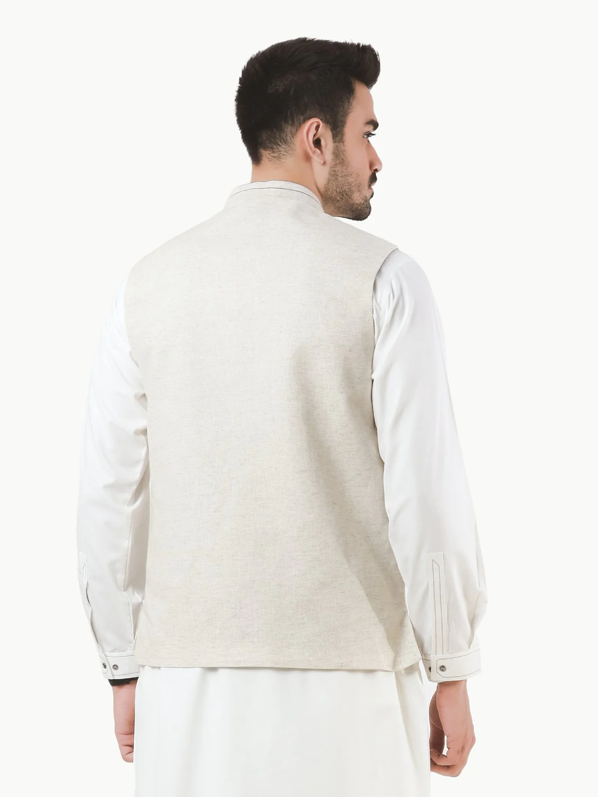 Men's Cream Waist Coat - EMTWC22-35788 - Image 5
