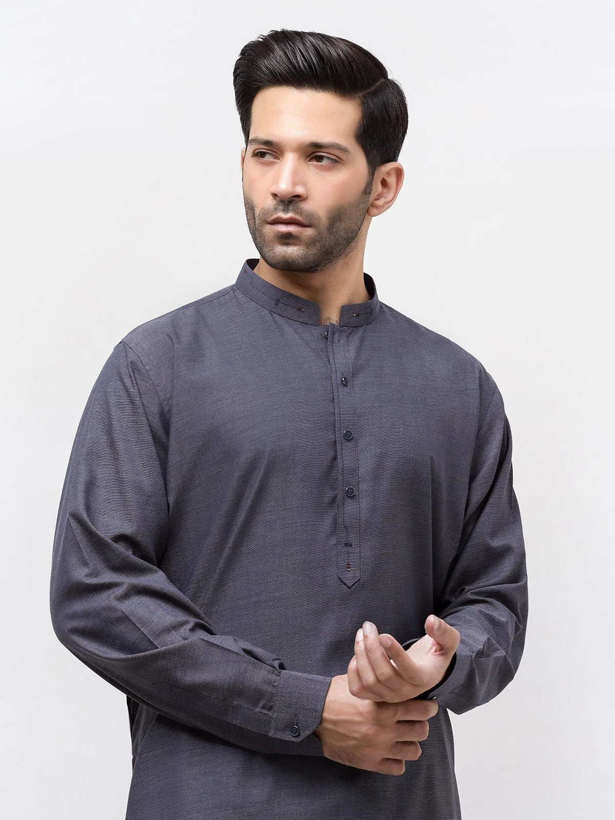 Men's Dark Blue Shalwar Kameez - EMTSW23-99339 - Image 2