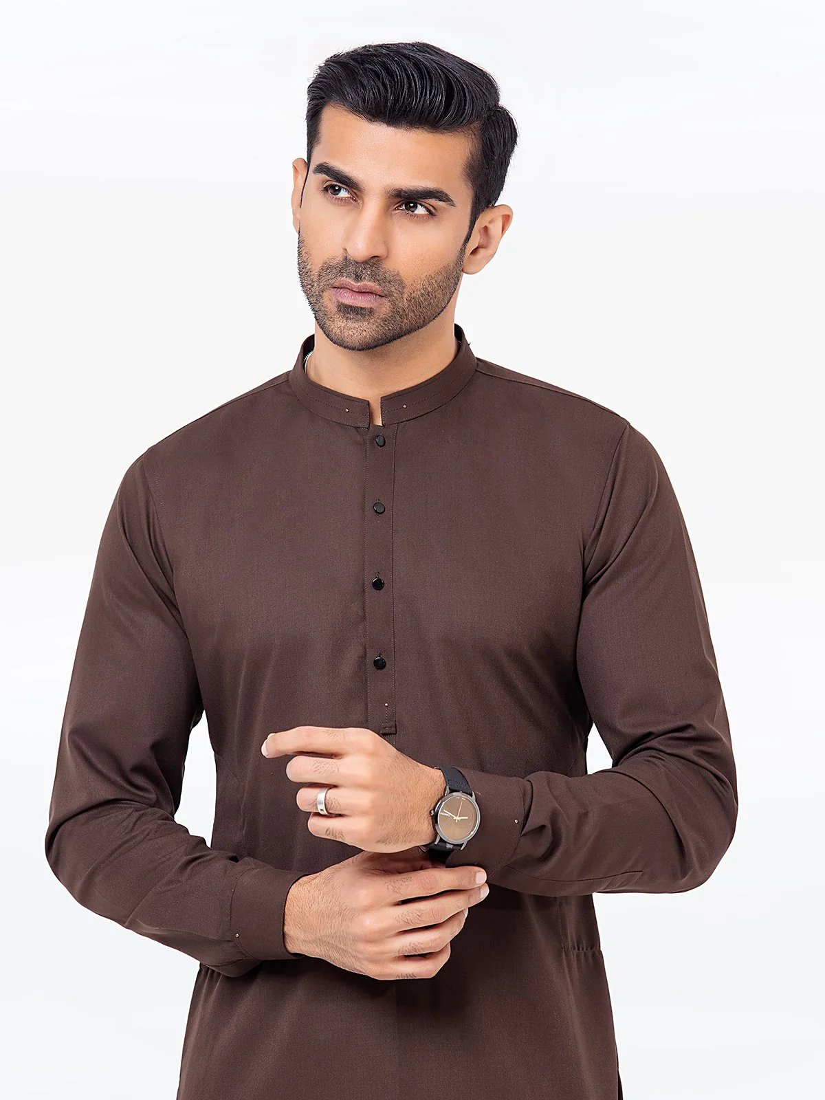 Men's Dark Brown Kurta Pajama - EMTKPT23-005 - Image 2