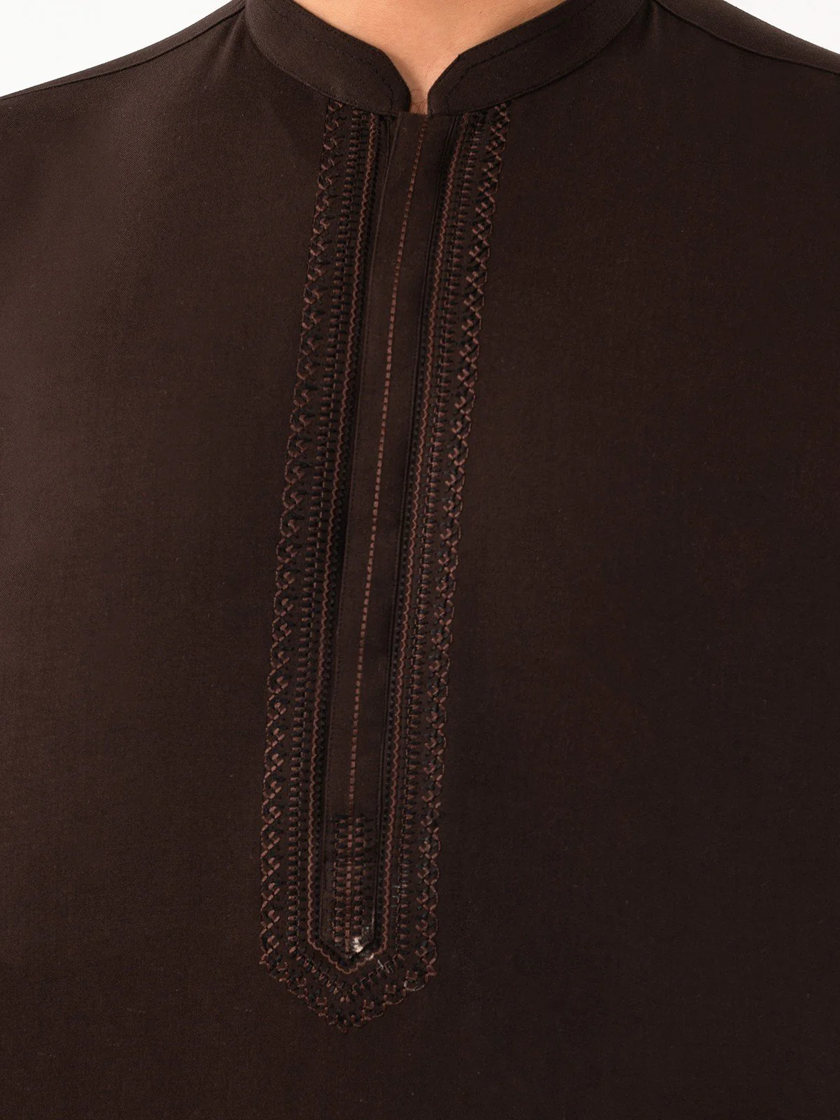 Men's Dark Brown Shalwar Kameez - EMTKS23W-41040 - Image 4