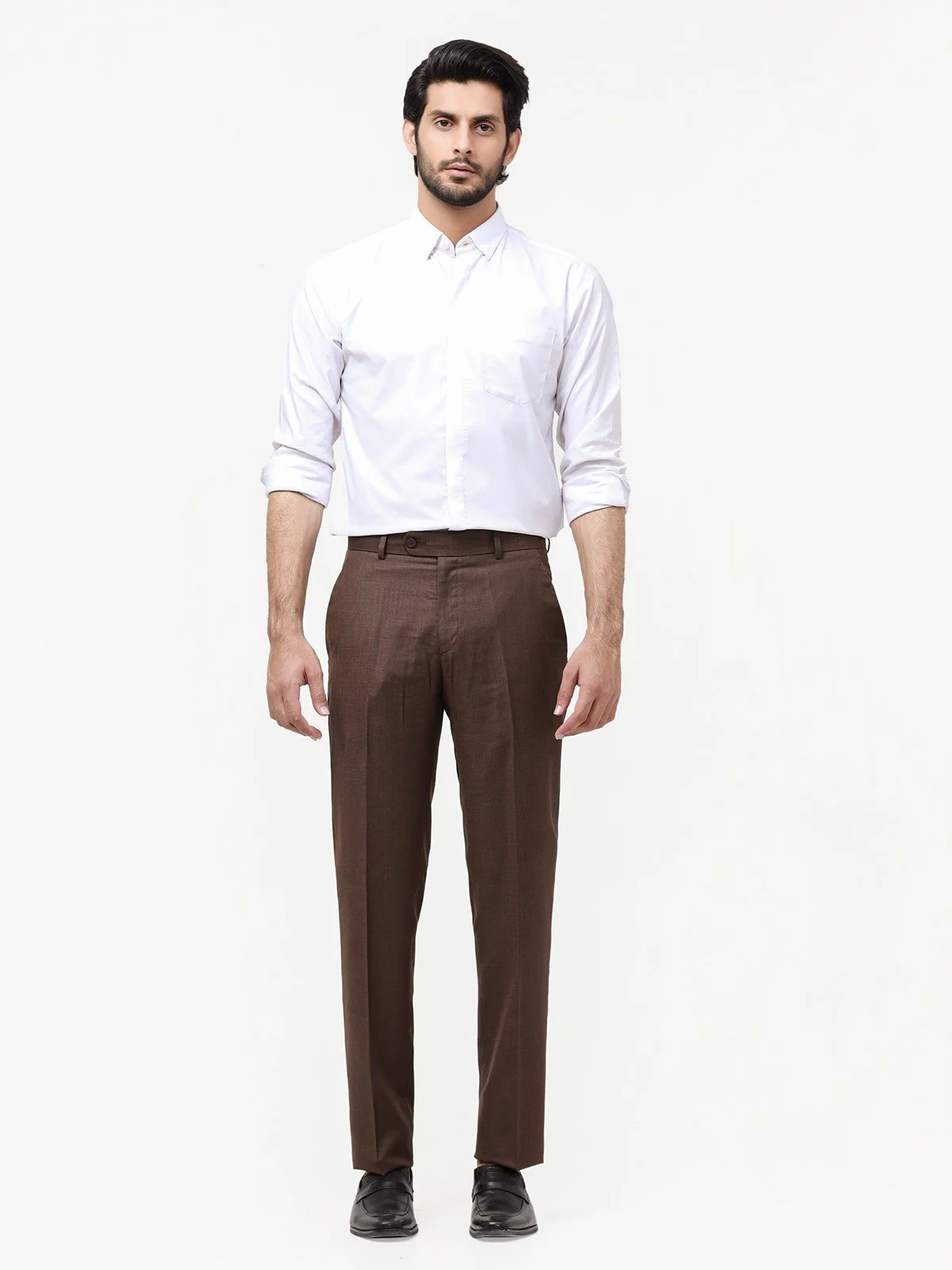 Men's Dark Brown Pant - EMBPF22-15242 - Image 2
