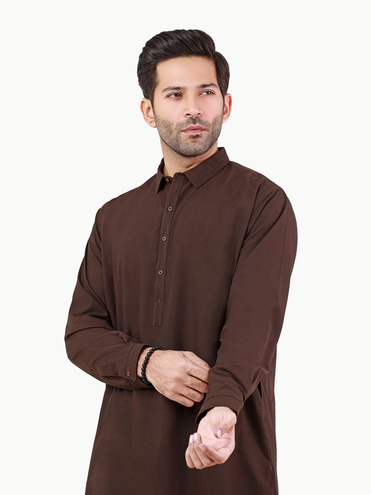 Men's Dark Brown Shalwar Kameez - EMTSW22S-99259 - Image 2
