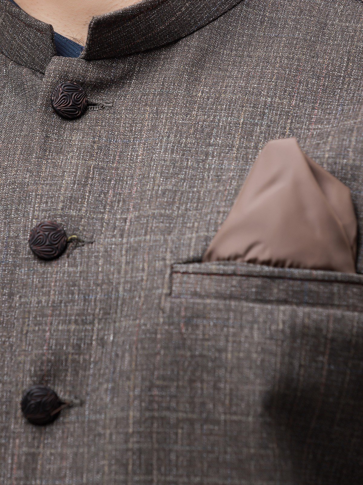 Men's Dark Brown Waist Coat - EMTWC23-35862 - Image 4