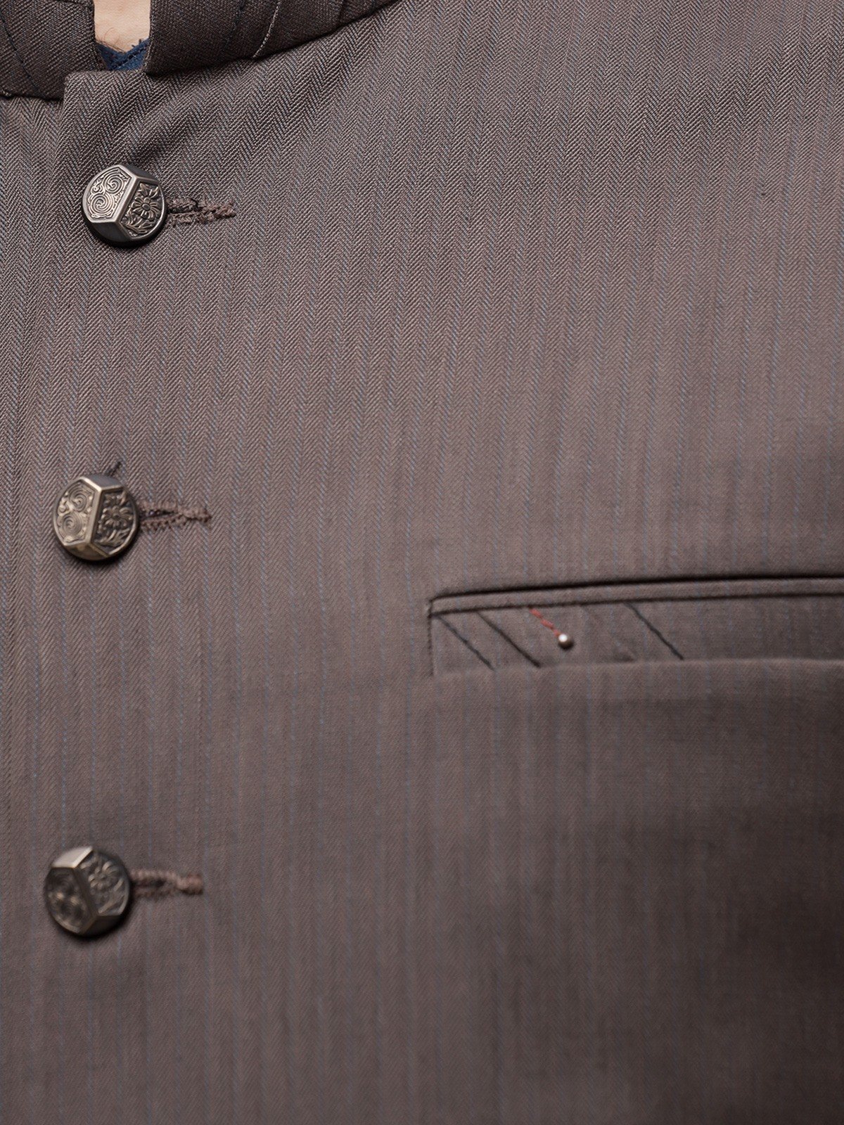 Men's Dark Brown Waist Coat - EMTWC23-35872 - Image 5