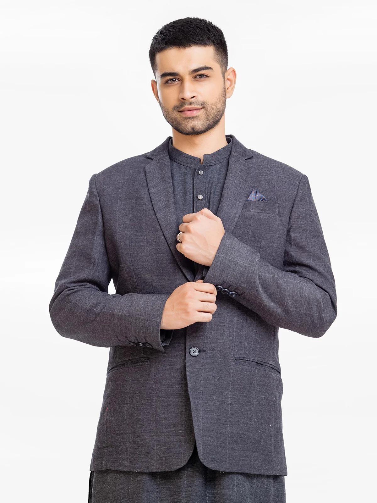 Men's Dark Charcoal Prince Coat Suit - EMTPCS22-022 - Image 2