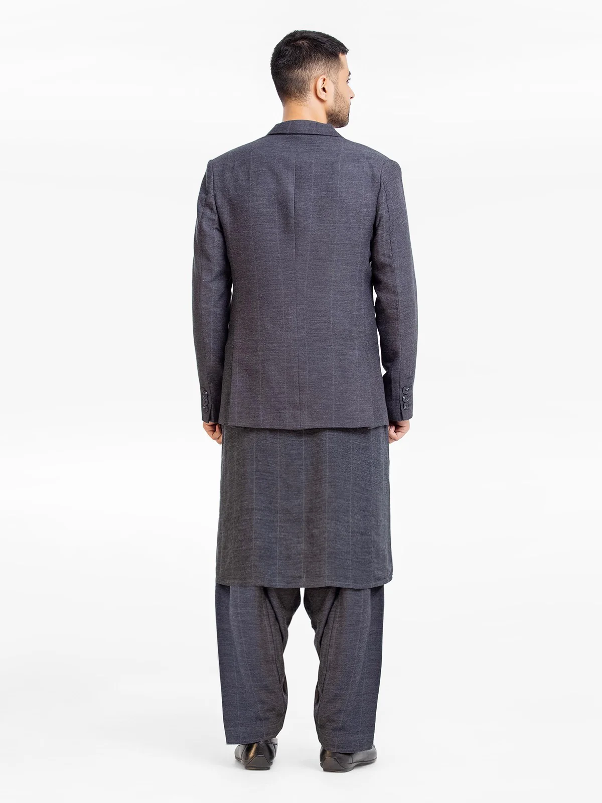 Men's Dark Charcoal Prince Coat Suit - EMTPCS22-022 - Image 5