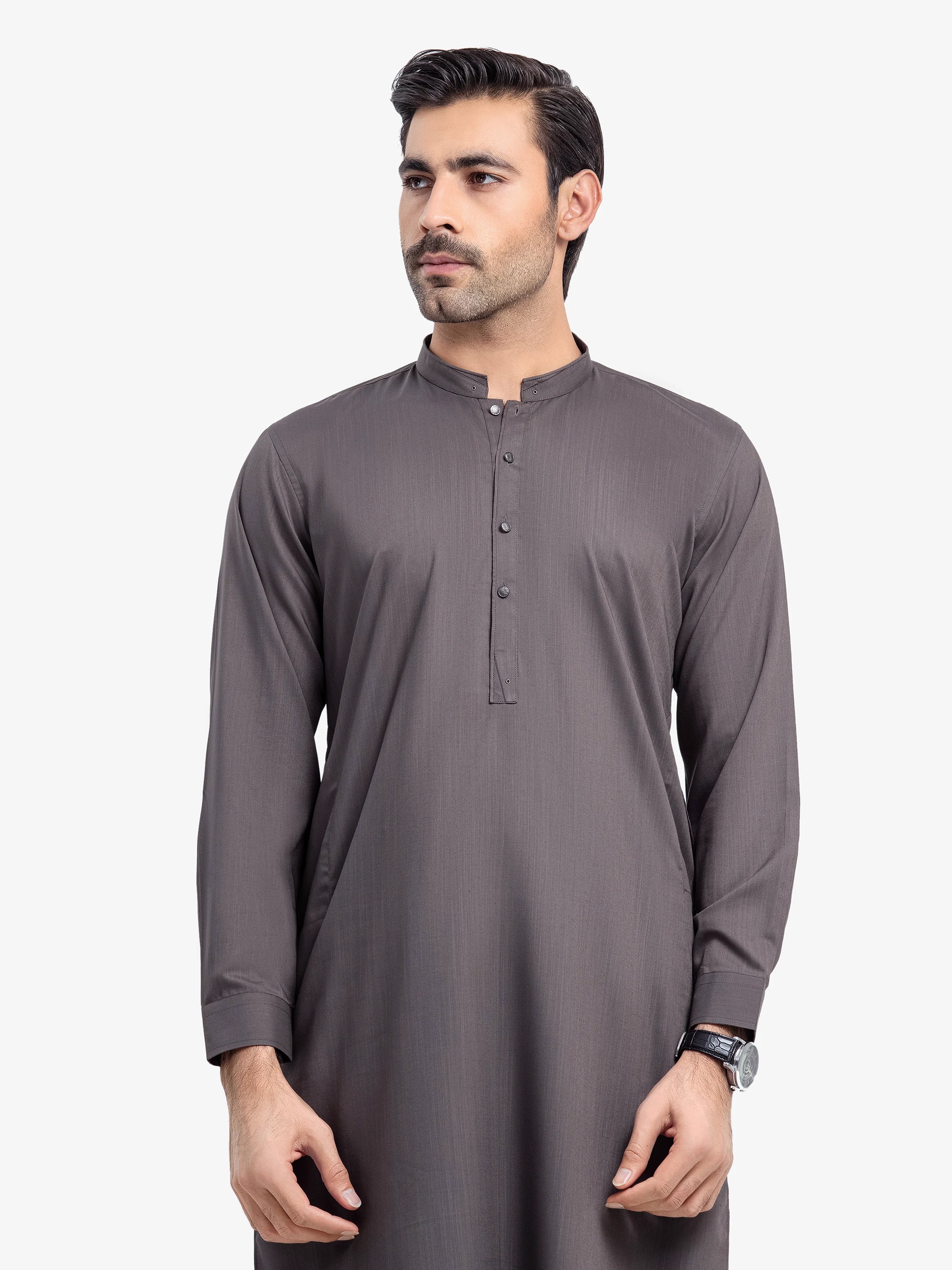 Men's Dark Coffee Shalwar Kameez - EMTSW23-99356 - Image 2