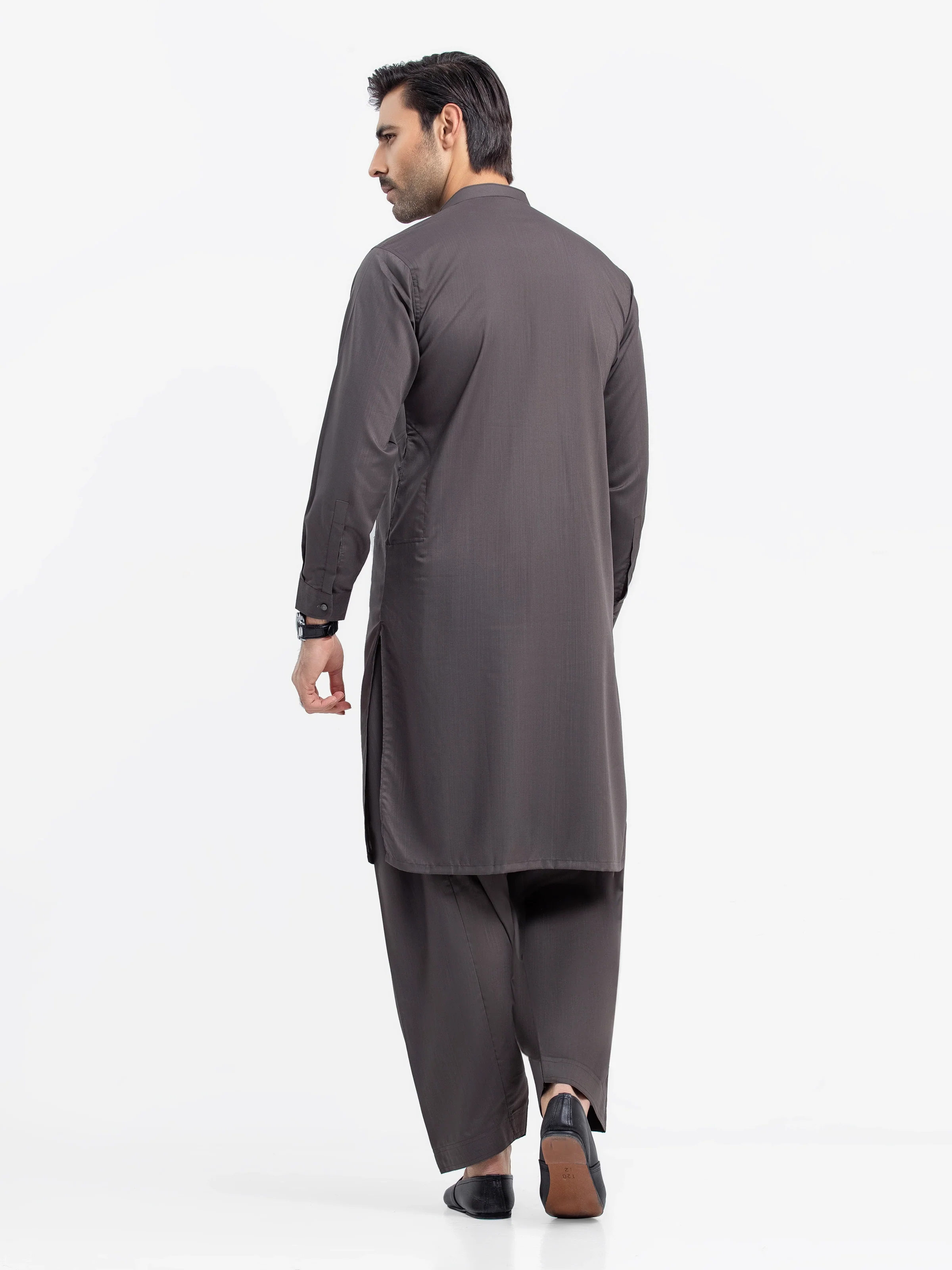 Men's Dark Coffee Shalwar Kameez - EMTSW23-99356 - Image 5