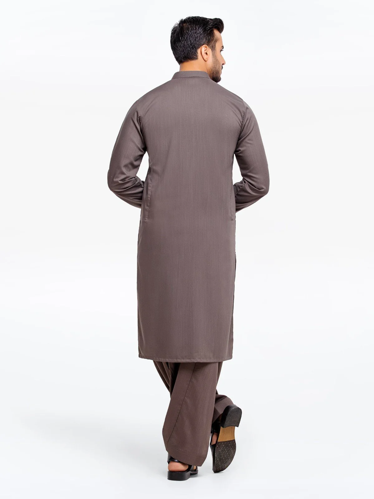 Men's Dark Coffee Shalwar Kameez - EMTSW23-99357 - Image 5