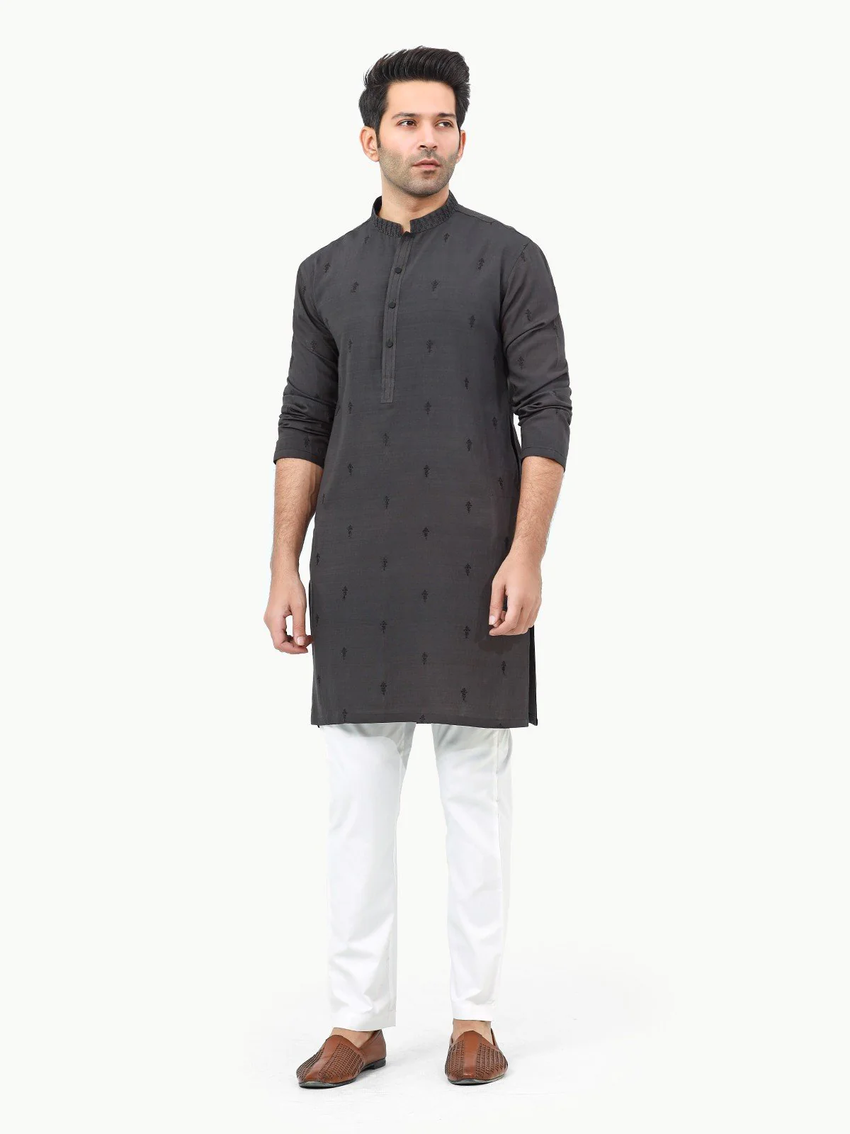 Men's Dark Forest Kurta Ceremonial - EMTKC22-076 - Image 3